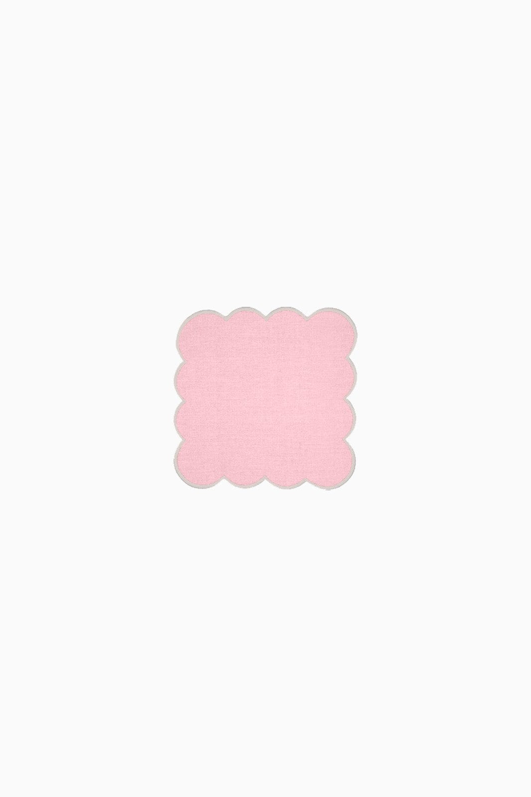 arkitaip Napkins Zero-Waste Scalloped Linen Cocktail Napkins bubblegum pink - Set of 4