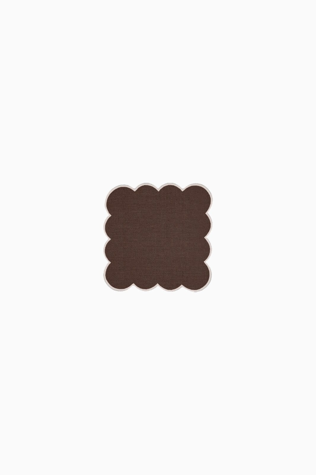 arkitaip Napkins Zero-Waste Scalloped Linen Cocktail Napkins chocolate - Set of 4