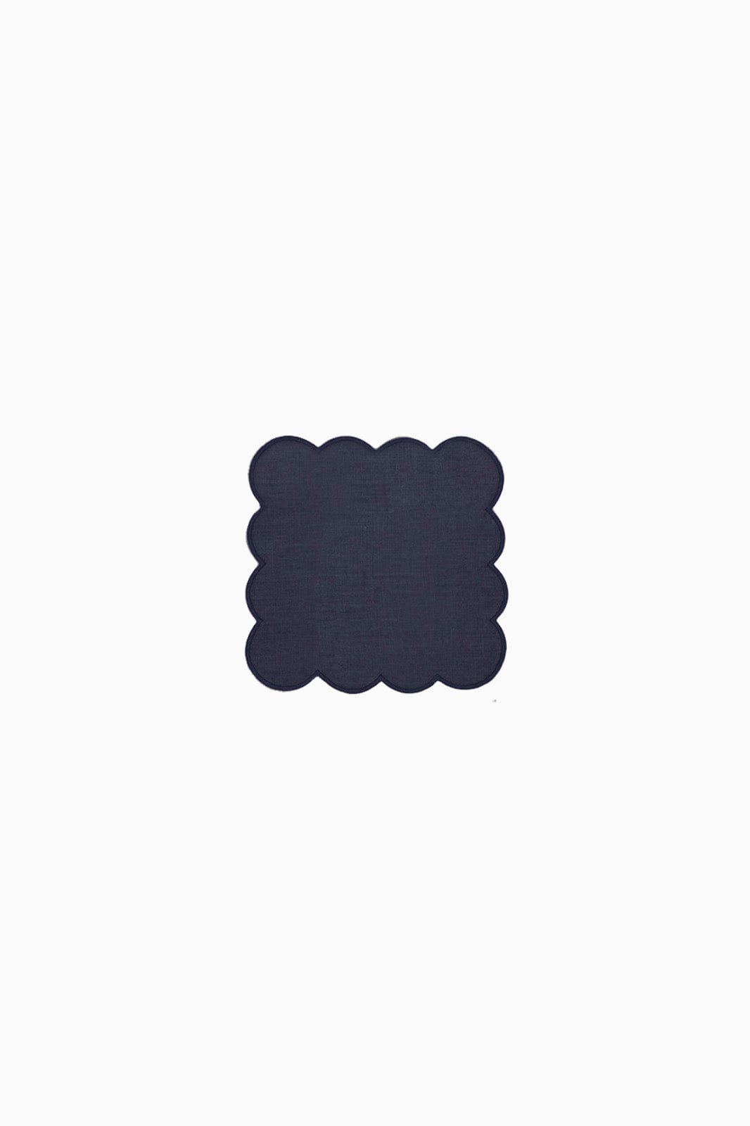 arkitaip Napkins Zero-Waste Scalloped Linen Cocktail Napkins navy blue - Set of 4