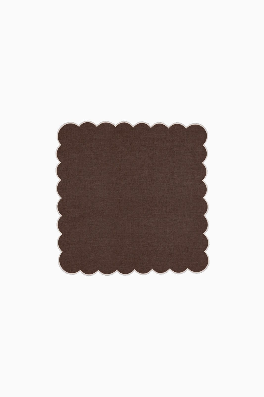 arkitaip Napkins Zero-Waste Scalloped Linen Napkins chocolate - Set of 2