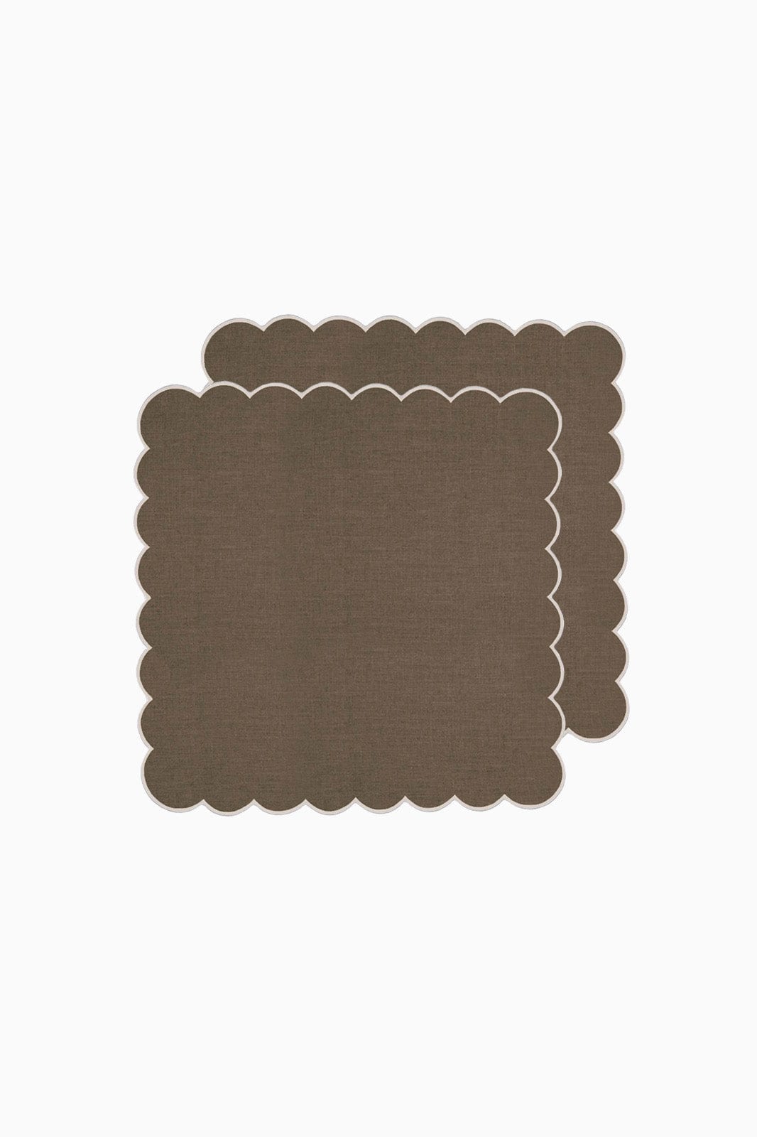 arkitaip Napkins Zero-Waste Scalloped Linen Napkins mocha - Set of 2
