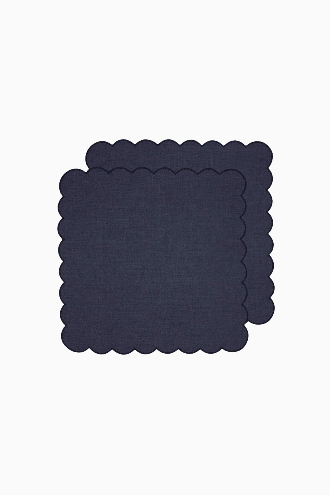 arkitaip Napkins Zero-Waste Scalloped Linen Napkins navy blue - Set of 2