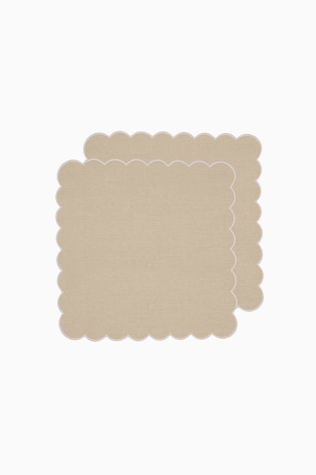 arkitaip Napkins Zero-Waste Scalloped Linen Napkins oatmeal - Set of 2