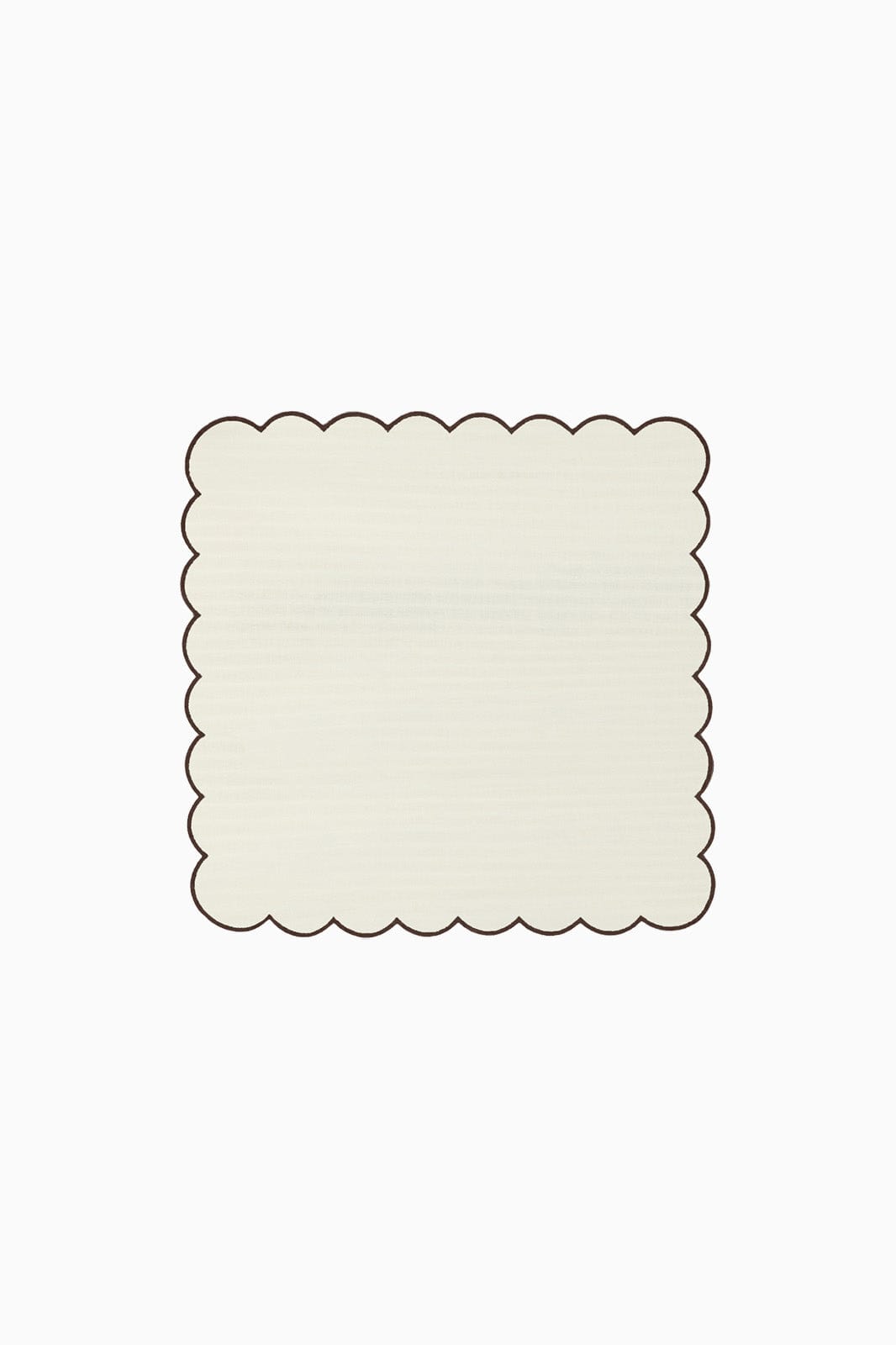 arkitaip Napkins Zero-Waste Scalloped Linen Napkins off-white/chocolate - Set of 2