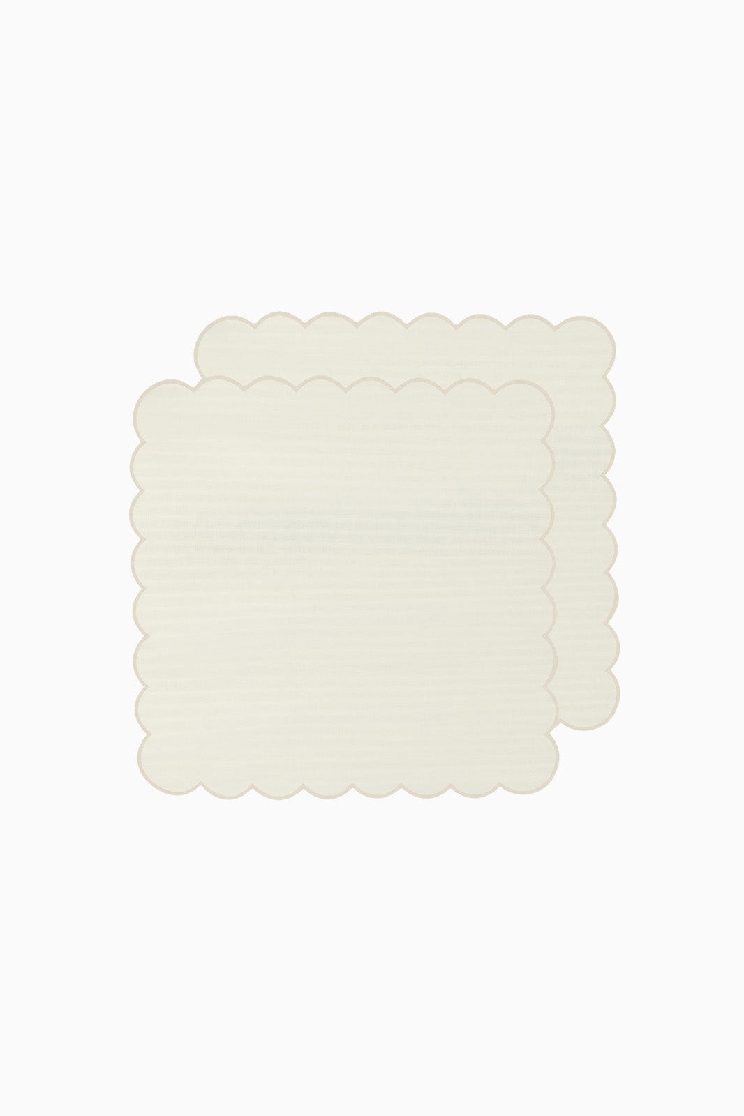 arkitaip Napkins Zero-Waste Scalloped Linen Napkins off-white - Set of 2