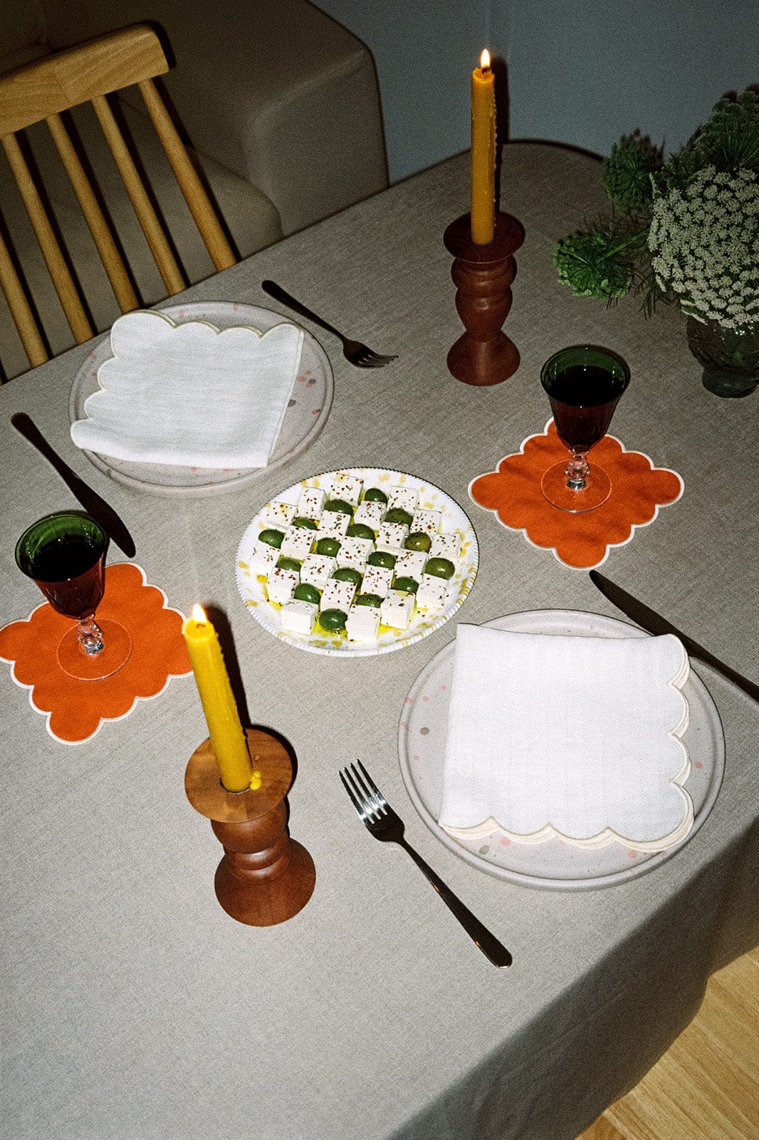 arkitaip Napkins Zero-Waste Scalloped Linen Napkins off-white - Set of 2