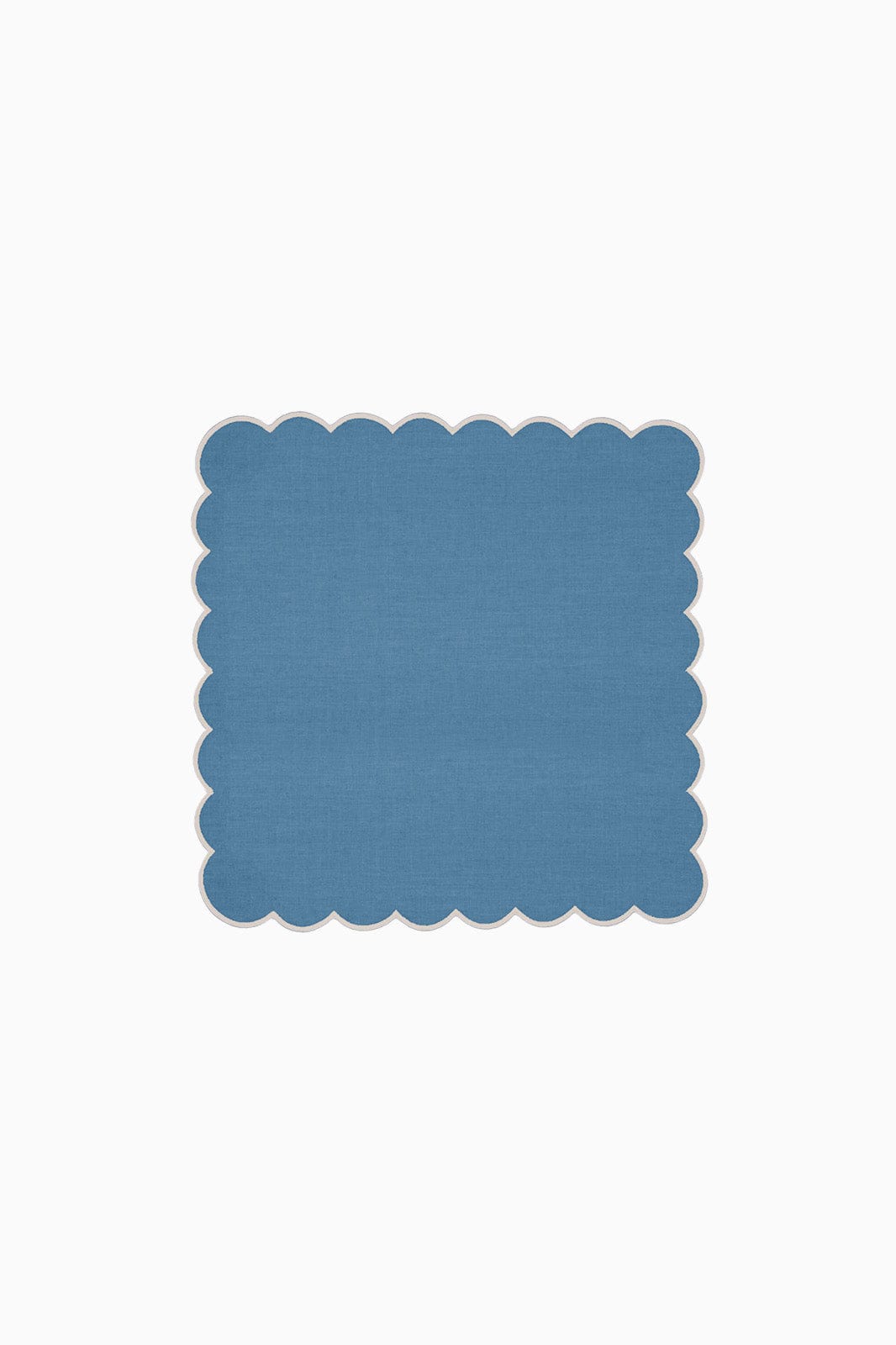 arkitaip Napkins Zero-Waste Scalloped Linen Napkins poppy blue - Set of 2