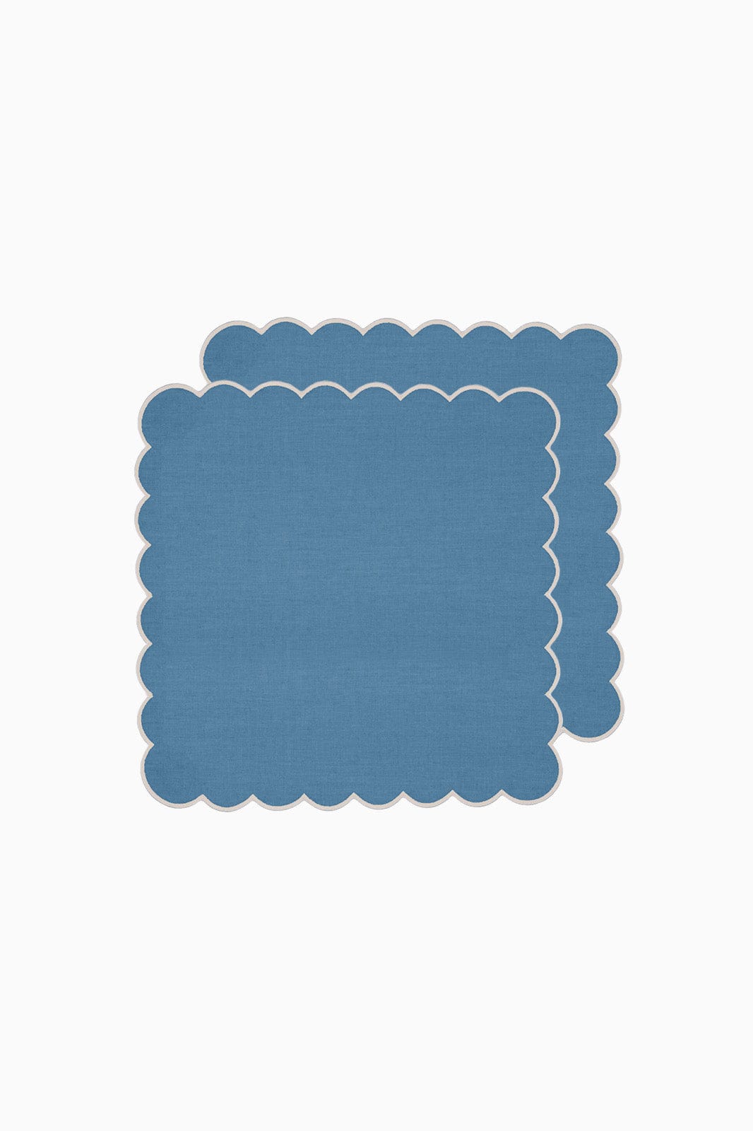 arkitaip Napkins Zero-Waste Scalloped Linen Napkins poppy blue - Set of 2