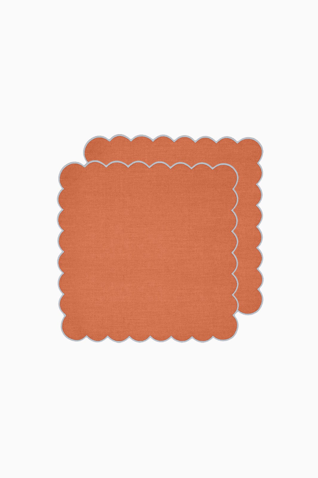 arkitaip Napkins Zero-Waste Scalloped Linen Napkins tangerine - Set of 2