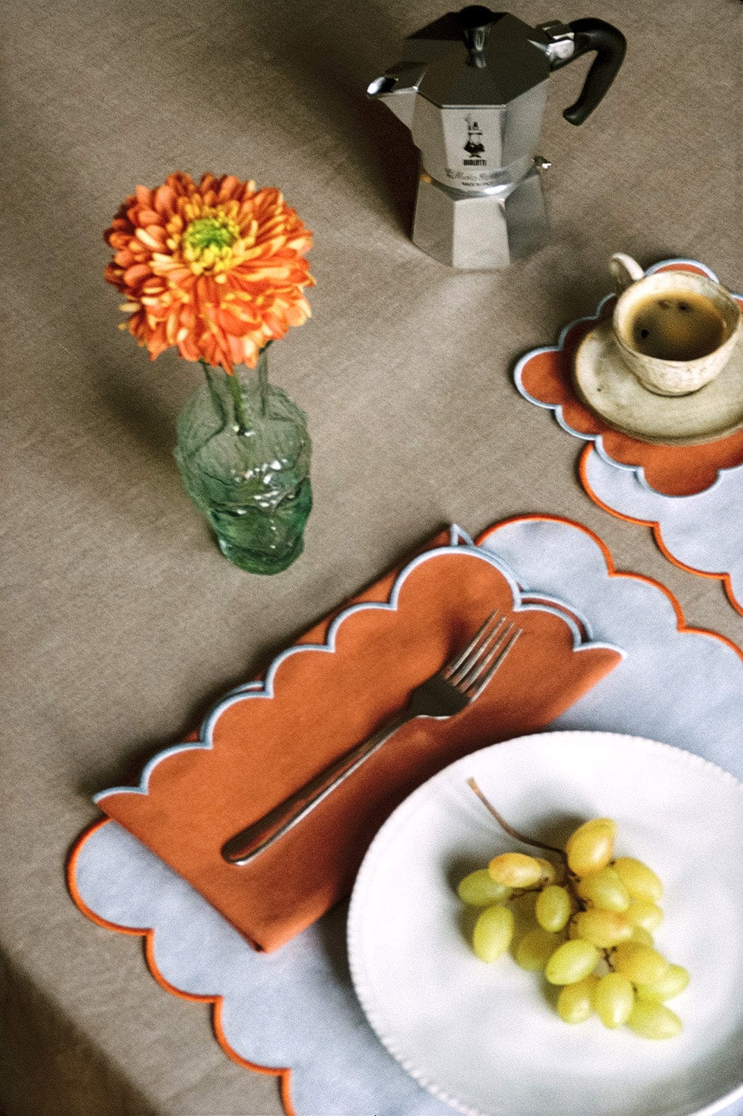 arkitaip Napkins Zero-Waste Scalloped Linen Napkins tangerine - Set of 2