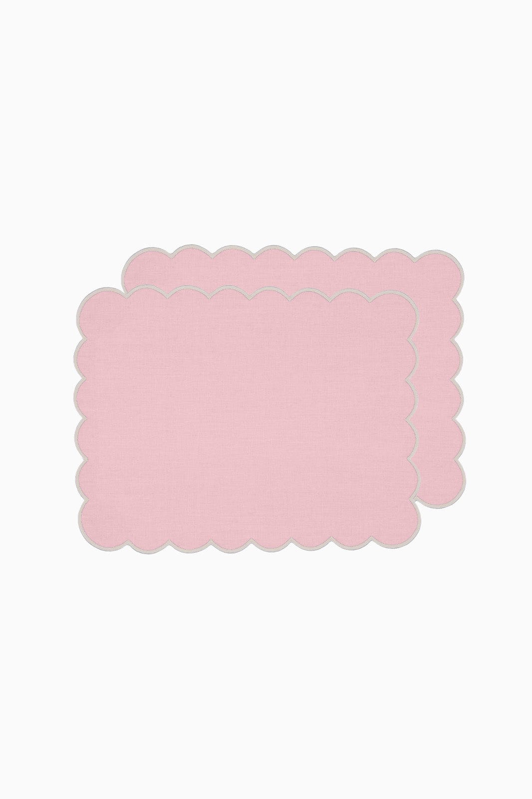 arkitaip Placemat Zero-Waste Scalloped Linen Placemats bubblegum pink - Set of 2