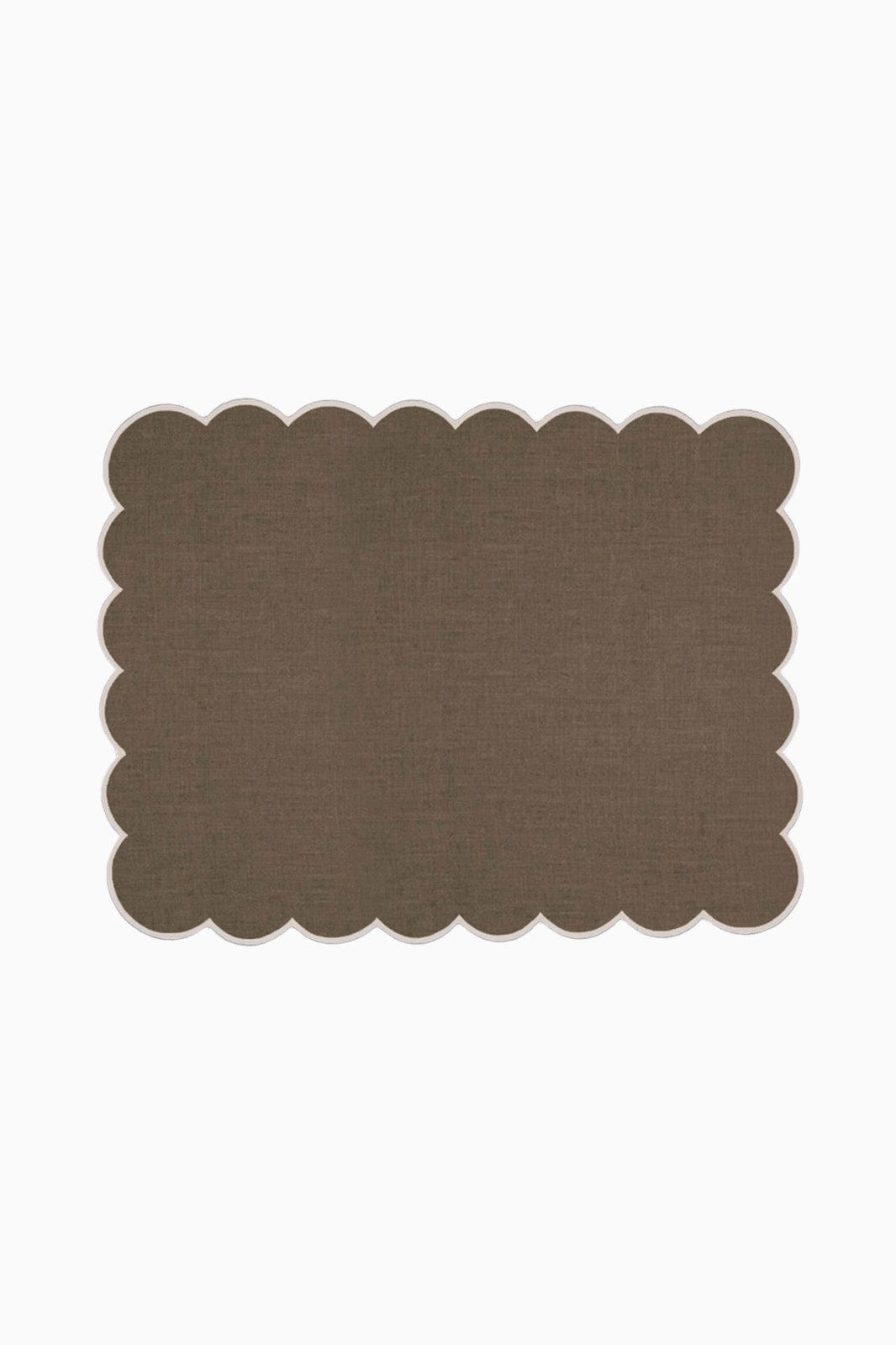 arkitaip Placemat Zero-Waste Scalloped Linen Placemats mocha - Set of 2