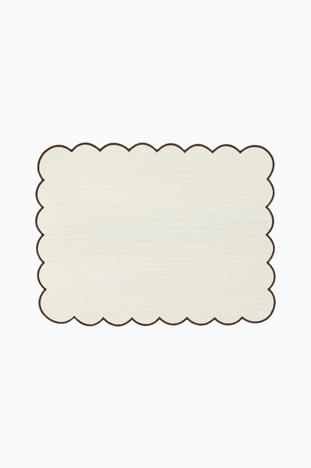 arkitaip Placemat Zero-Waste Scalloped Linen Placemats off-white/chocolate - Set of 2