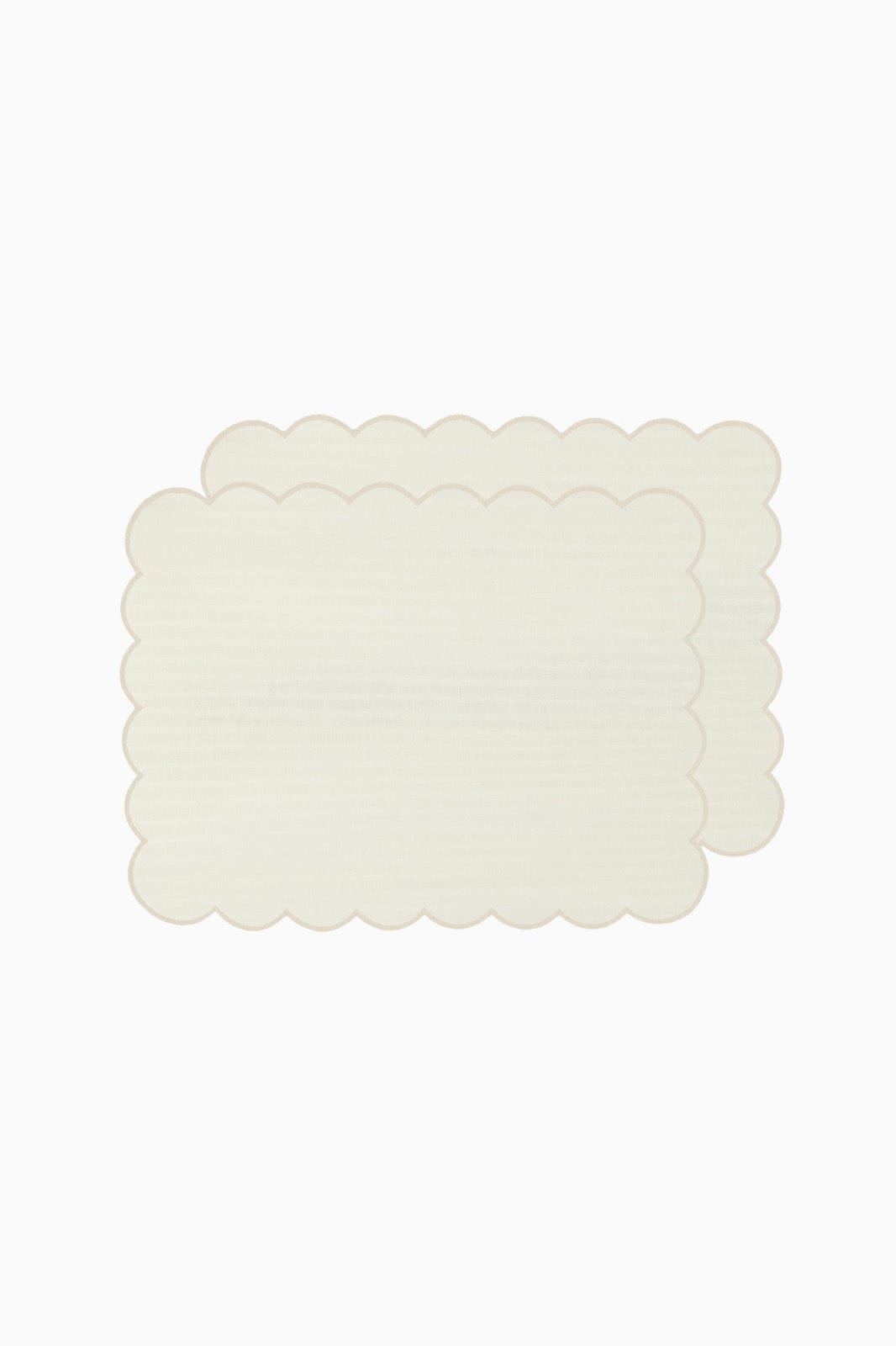 arkitaip Placemat Zero-Waste Scalloped Linen Placemats off-white - Set of 2