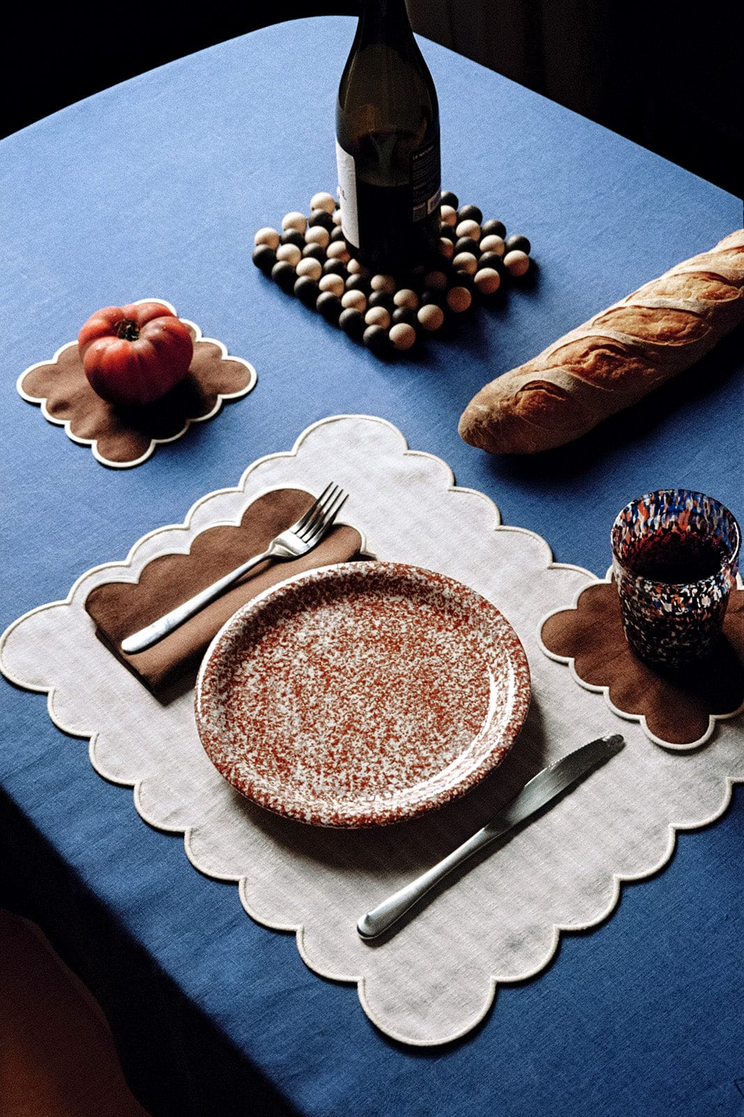 arkitaip Placemat Zero-Waste Scalloped Linen Placemats off-white - Set of 2