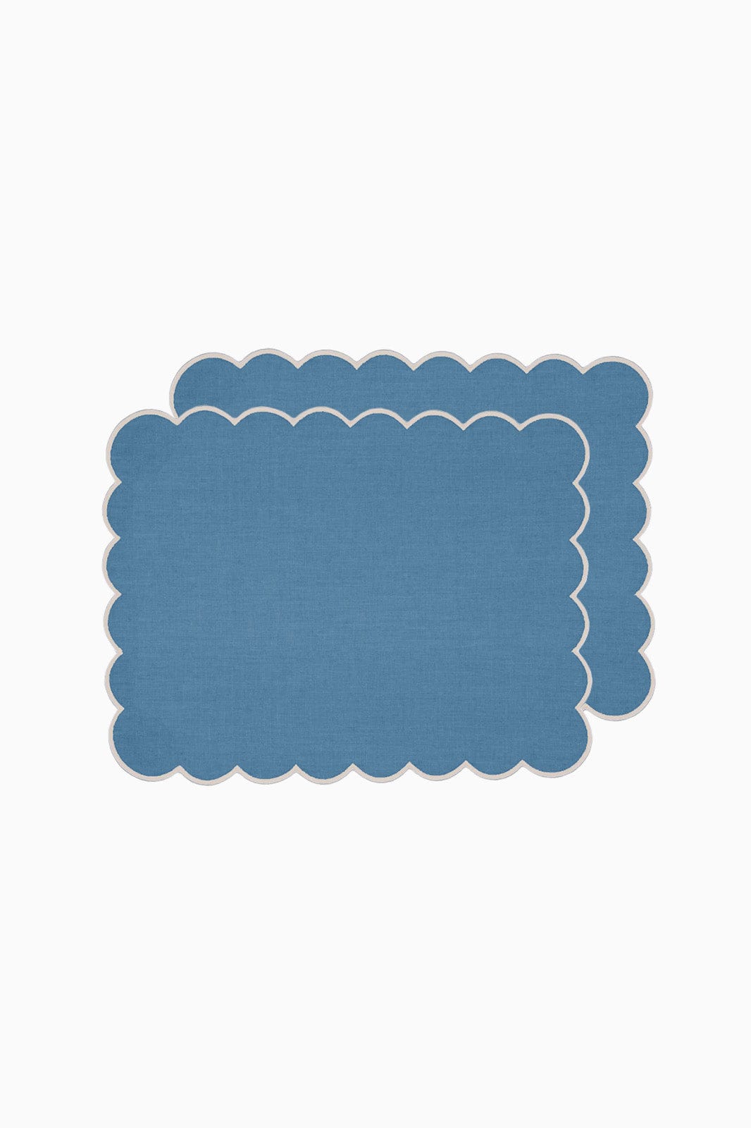 arkitaip Placemat Zero-Waste Scalloped Linen Placemats poppy blue - Set of 2