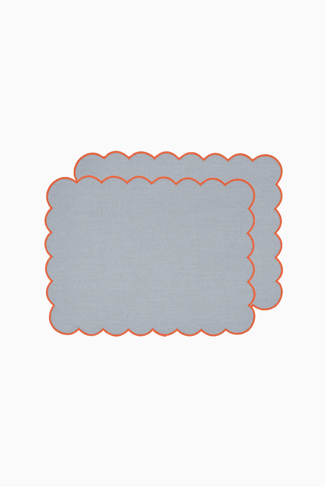 arkitaip Placemat Zero-Waste Scalloped Linen Placemats sky blue - Set of 2