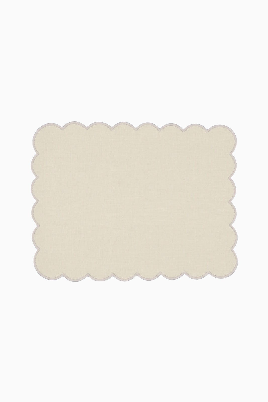 arkitaip Placemat Zero-Waste Scalloped Linen Placemats vanilla - Set of 2