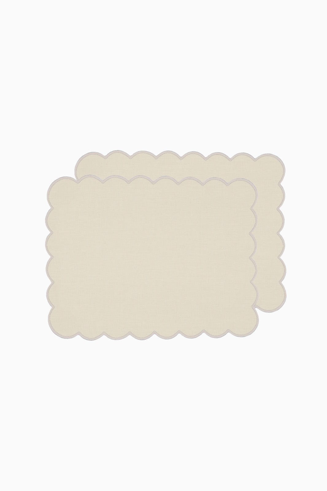 arkitaip Placemat Zero-Waste Scalloped Linen Placemats vanilla - Set of 2