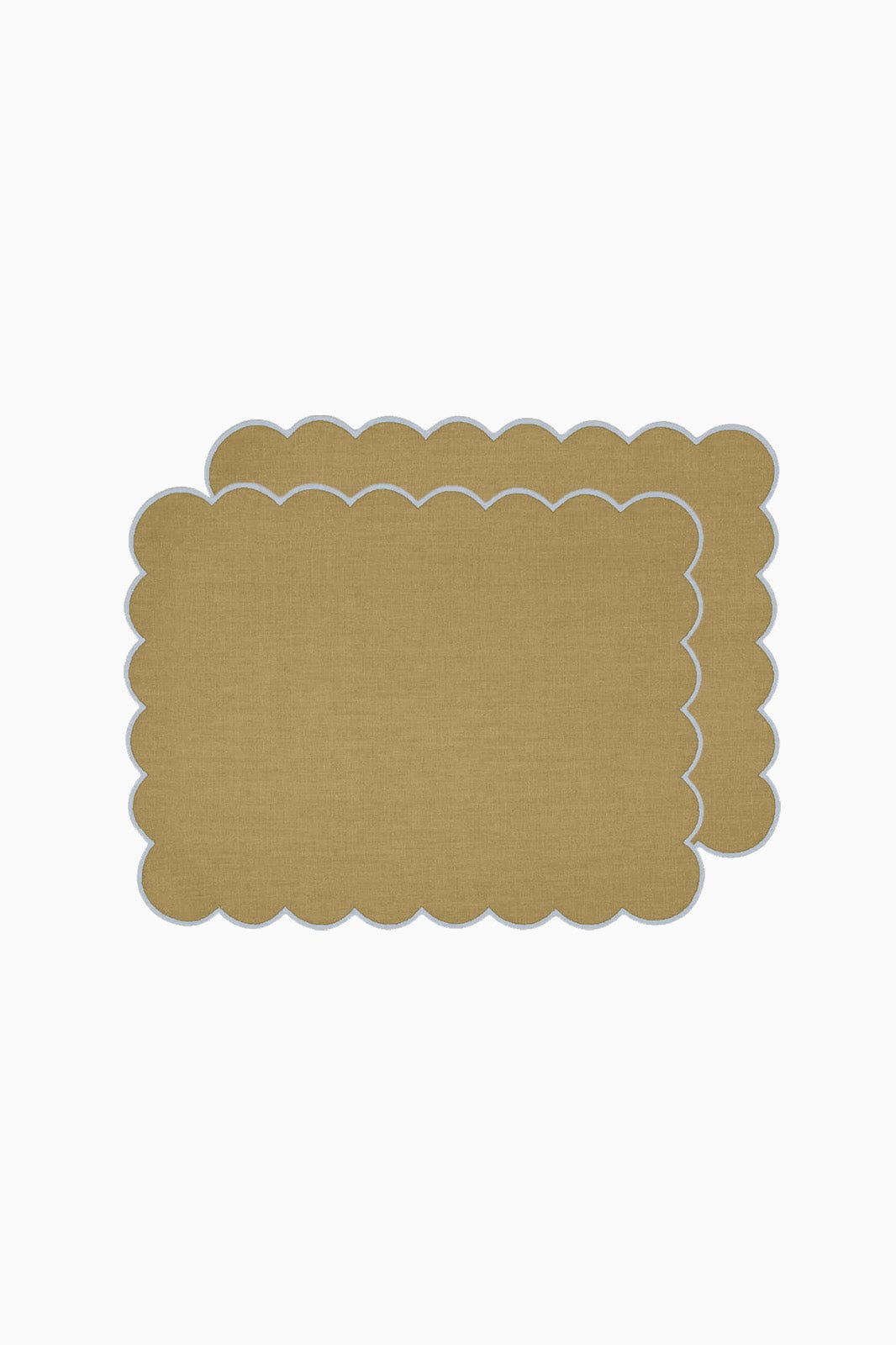arkitaip Placemat Zero-Waste Scalloped Linen Placemats willow green - Set of 2