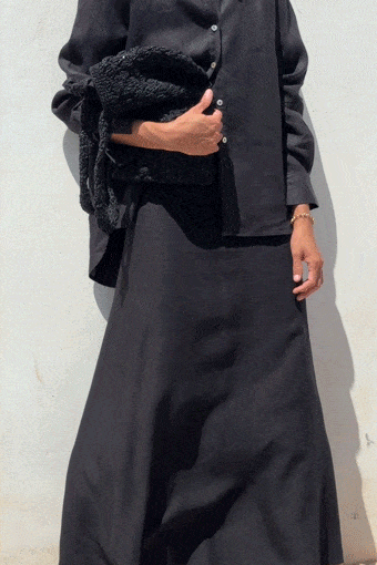 arkitaip Skirts The Arabella Bias-Cut Maxi Skirt in black