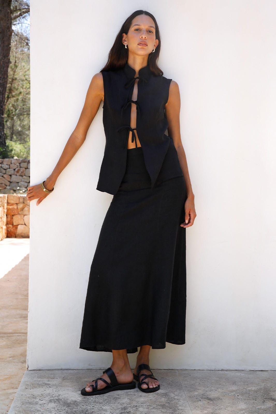 arkitaip Skirts The Arabella Bias-Cut Maxi Skirt in black