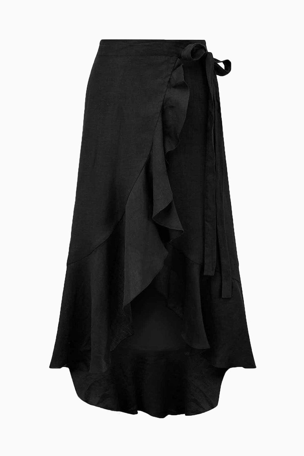 arkitaip - The Catalina Linen Wrap Skirt in black | arkitaip