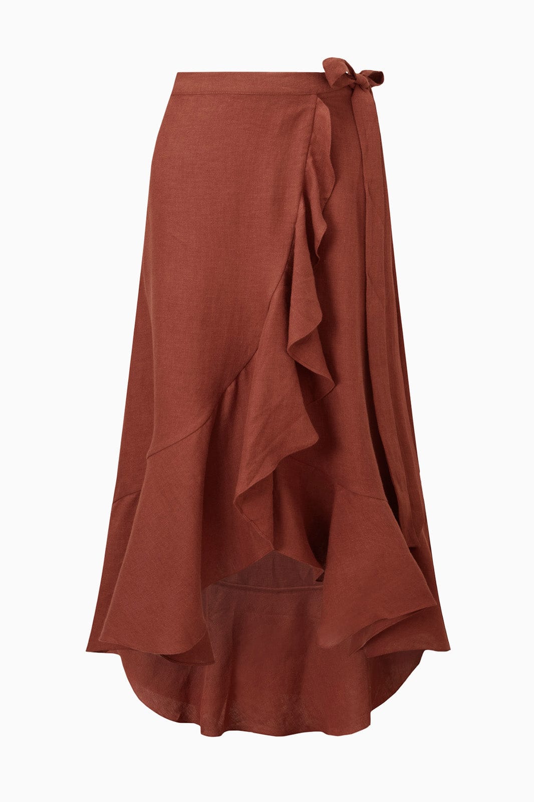 arkitaip Skirts The Catalina Linen Wrap Skirt in terracotta