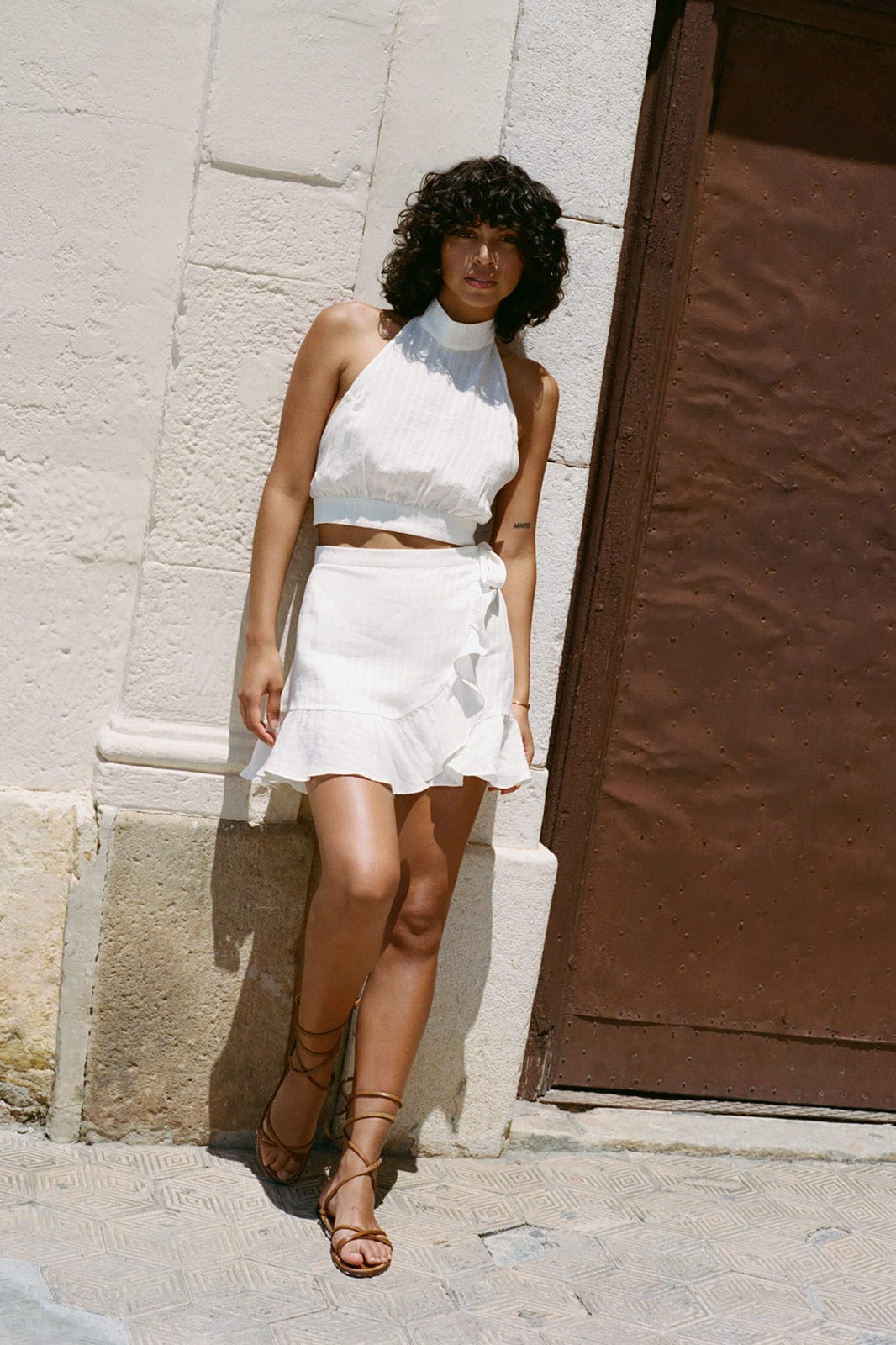 arkitaip Skirts The Sharon Ruffled Mini Skirt in off-white