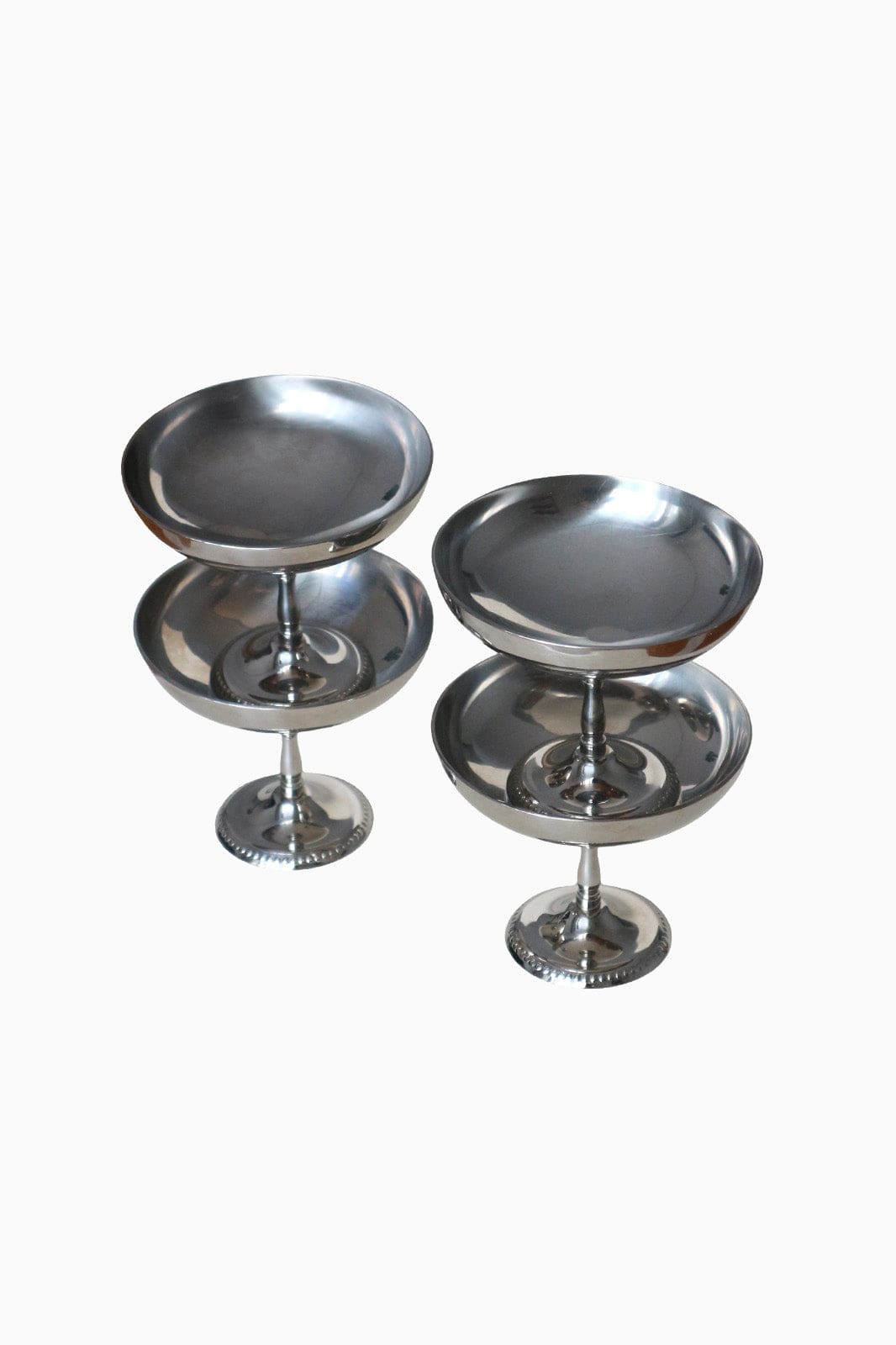 arkitaip table Set of 2 Vintage Stainless Steel Ice Cream Cups