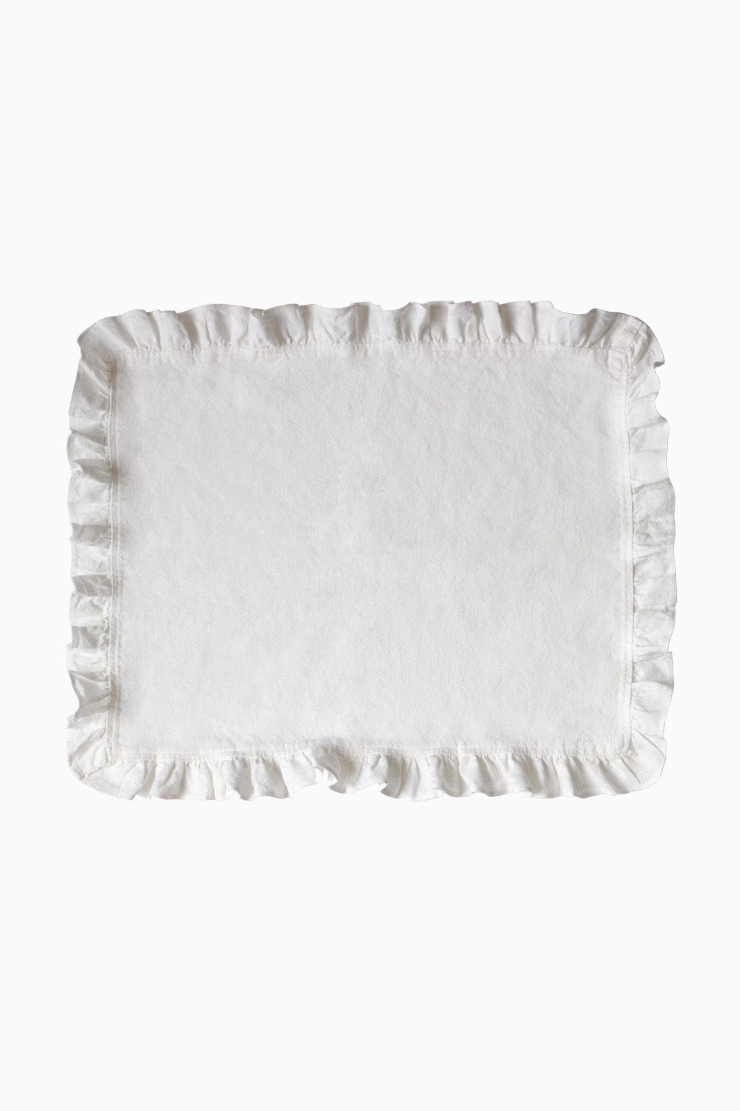 arkitaip Table Sets Off-White Set of Two Ruffled Casita Linen Placemats