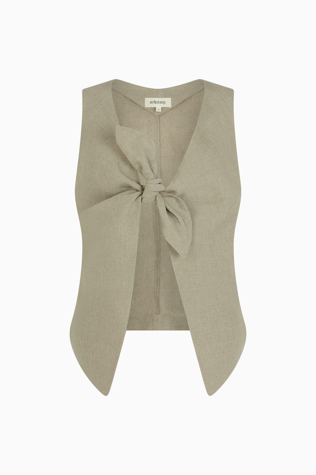 arkitaip The Lucia Tie Vest in oatmeal