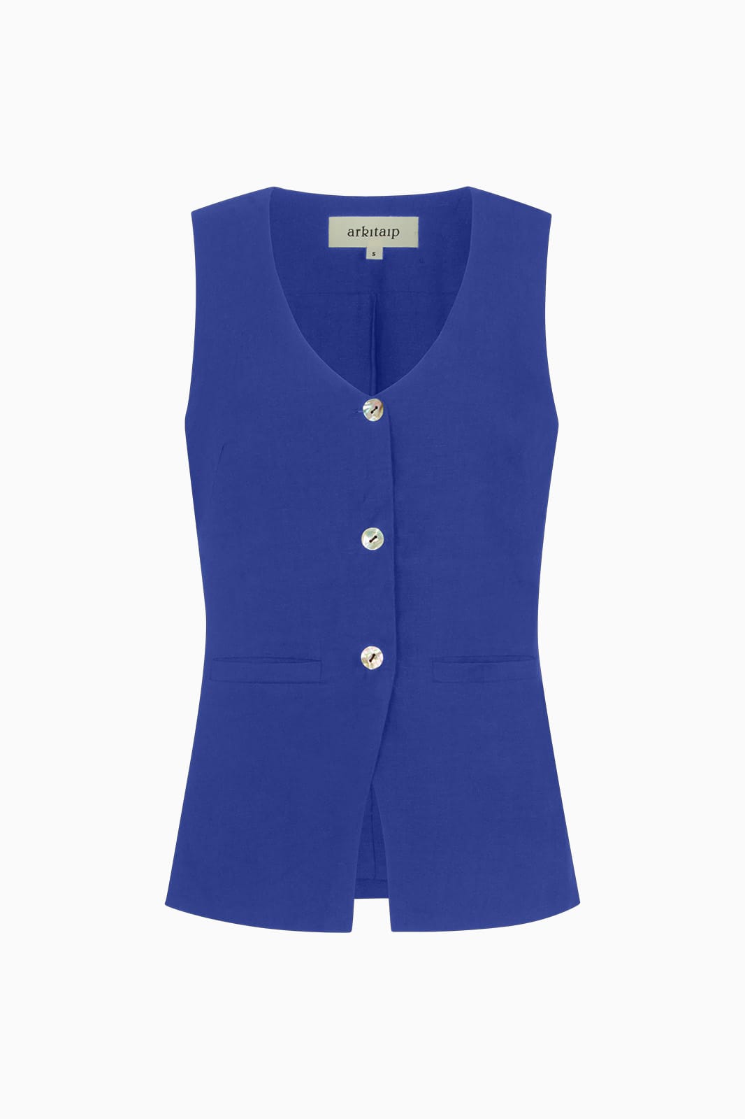 arkitaip The Rosalie Buttoned Vest in klein blue
