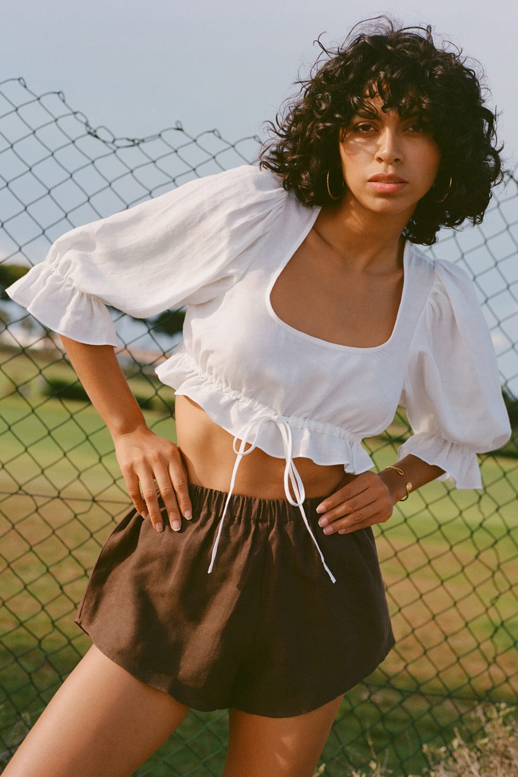 arkitaip Tops The Carla Puffed Sleeves Blouse in white