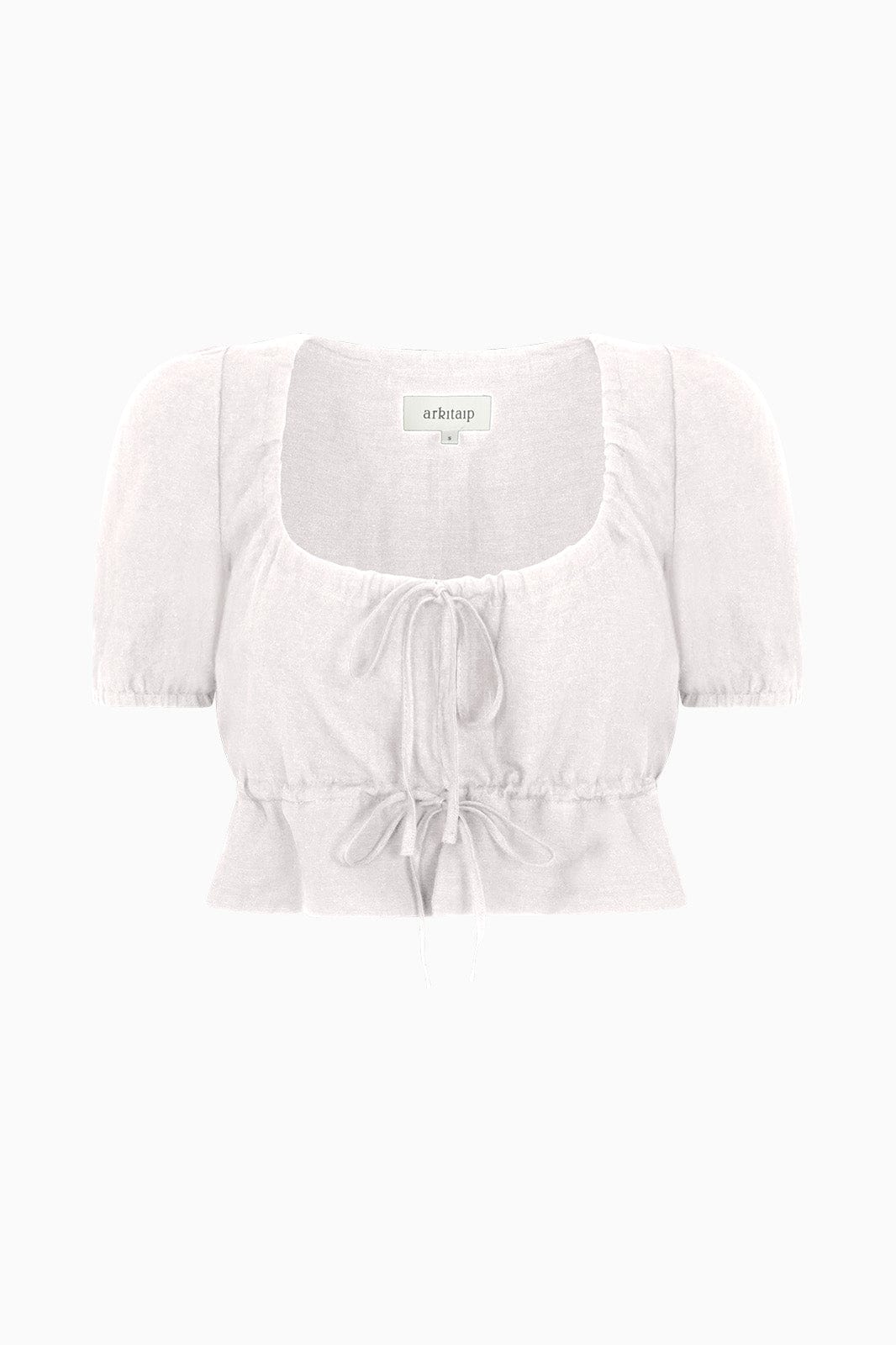 arkitaip Tops The Elodie Cropped Blouse in white