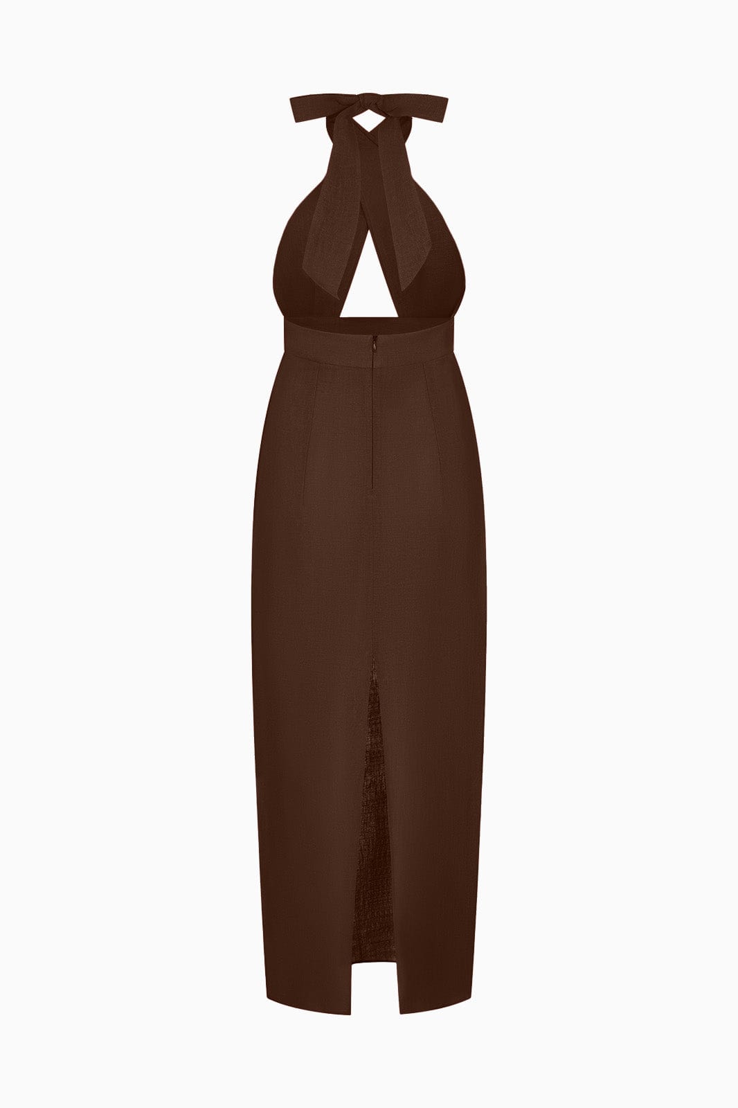 arkitaip Tops The Margot Criss-Cross Halterneck Dress in chocolate
