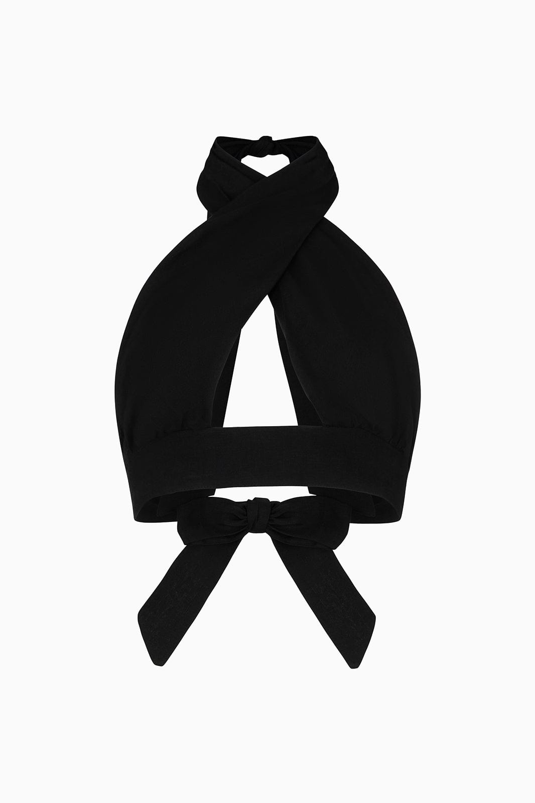 arkitaip Tops The Margot Criss-Cross Halterneck Top in black