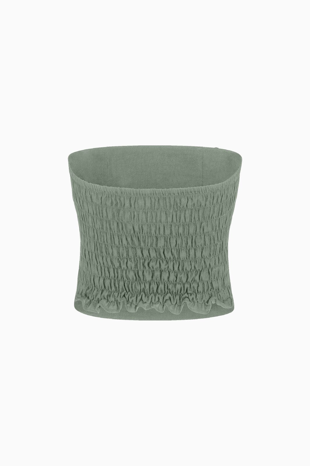 arkitaip Tops The Pippa Cropped Bandeau Bustier Top in olive green