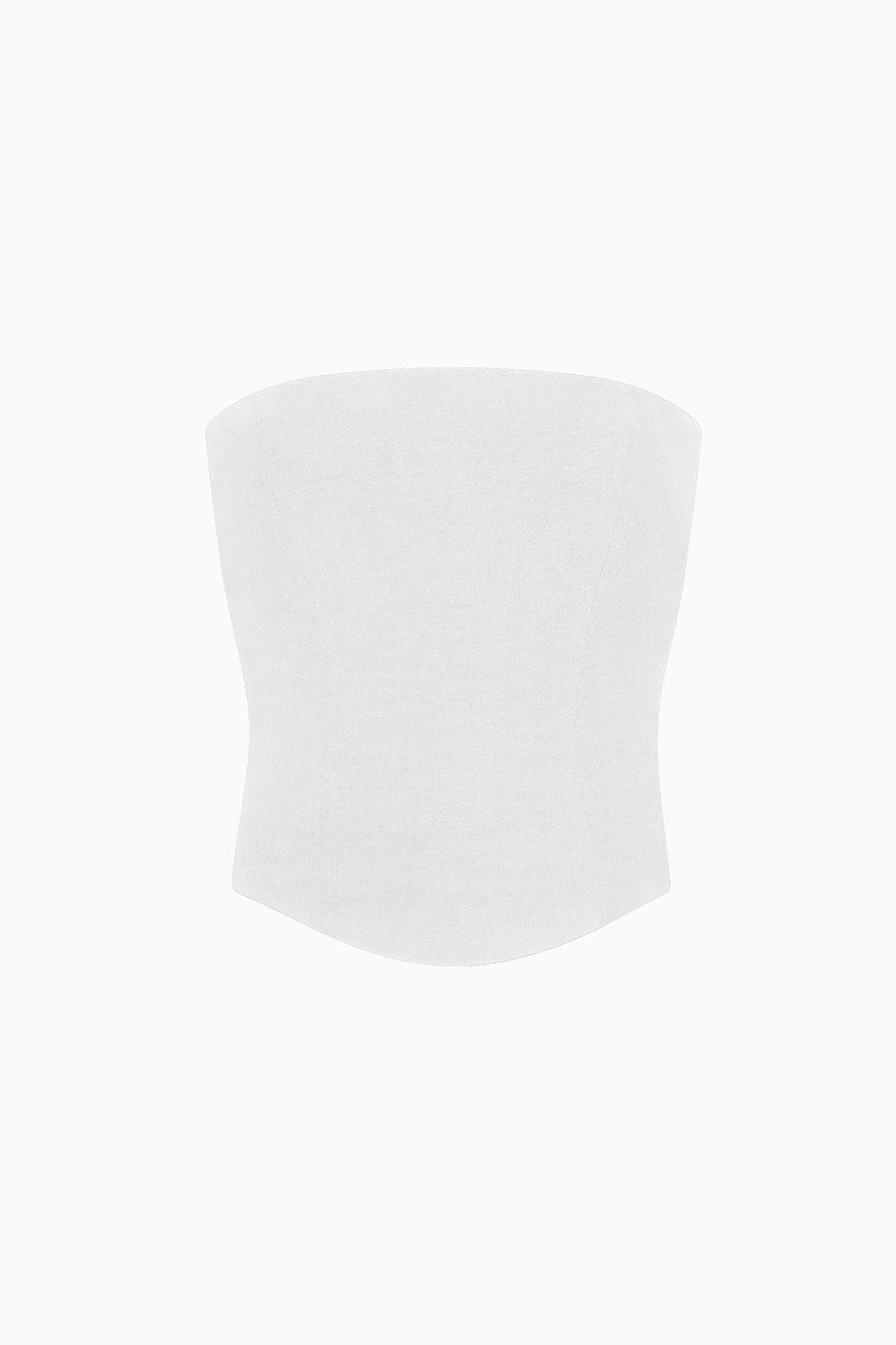 arkitaip Tops The Pippa Cropped Bandeau Bustier Top in white