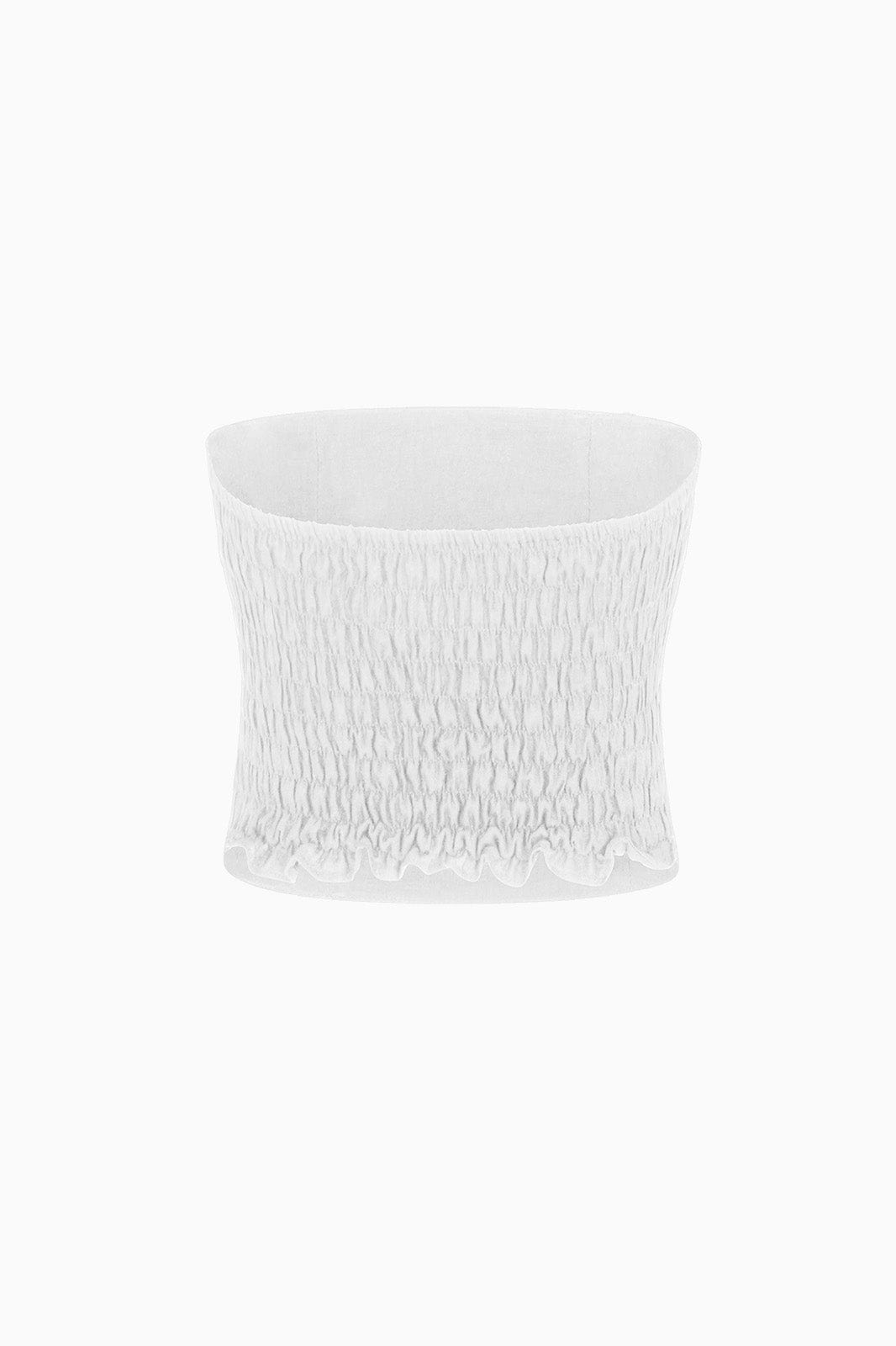 arkitaip Tops The Pippa Cropped Bandeau Bustier Top in white