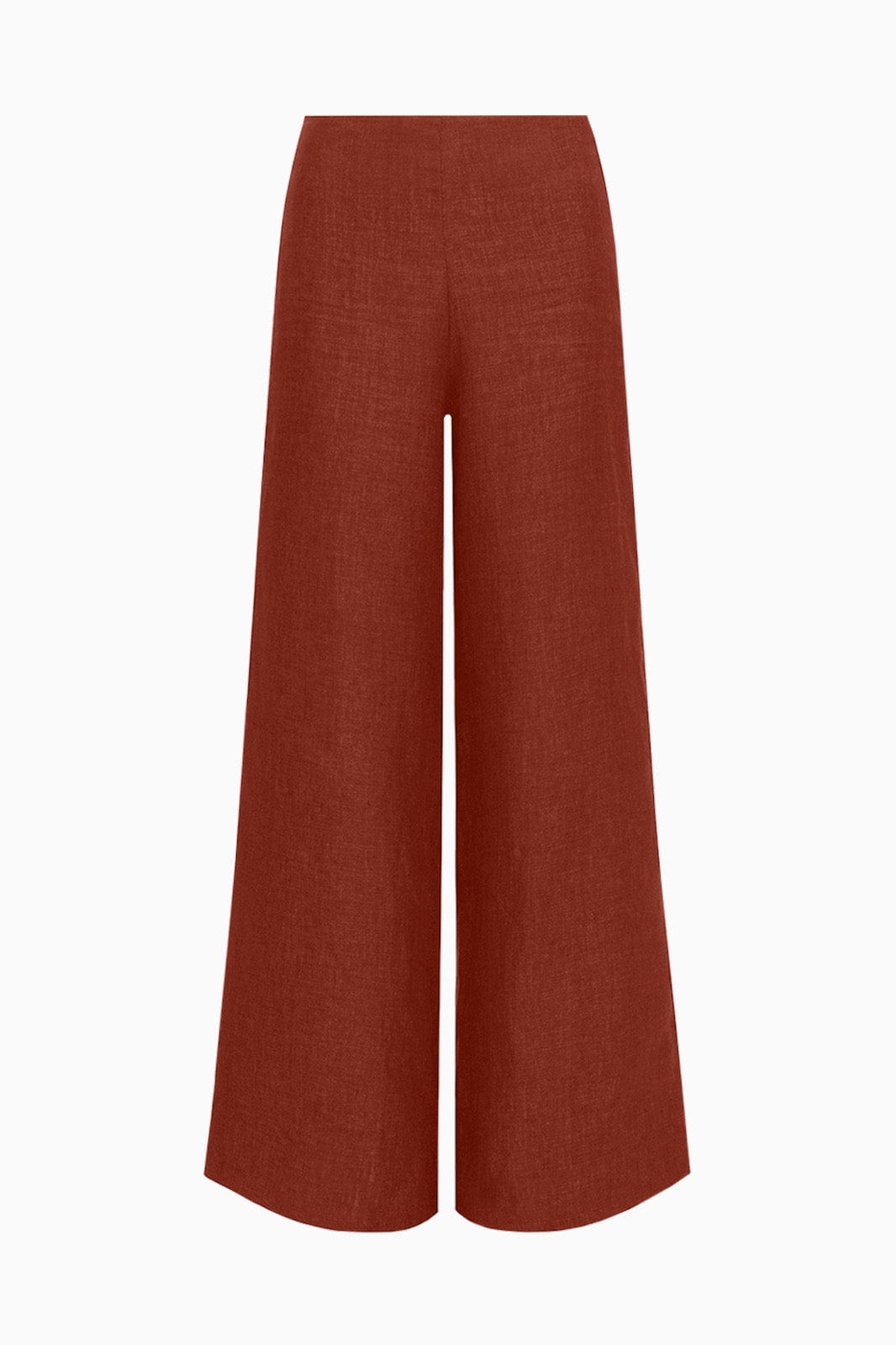arkitaip Trousers The Clara Flared High-Rise Linen Trousers in terracotta