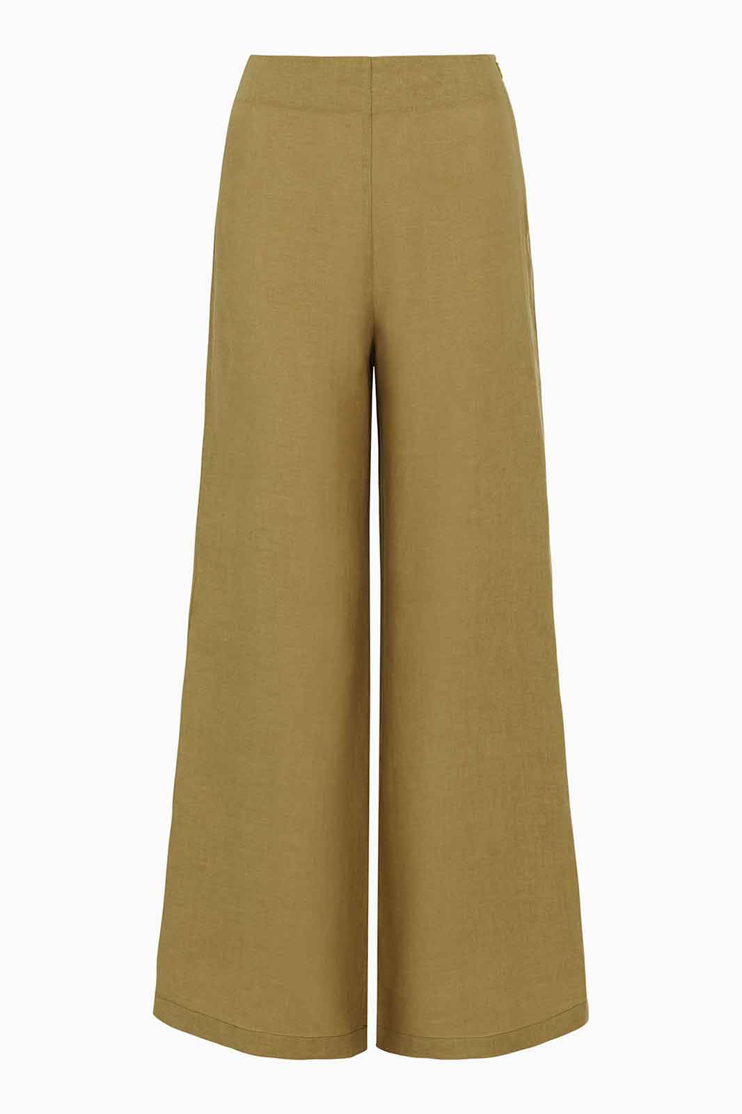 arkitaip Trousers The Clara Flared Linen Trousers in willow green - Sample