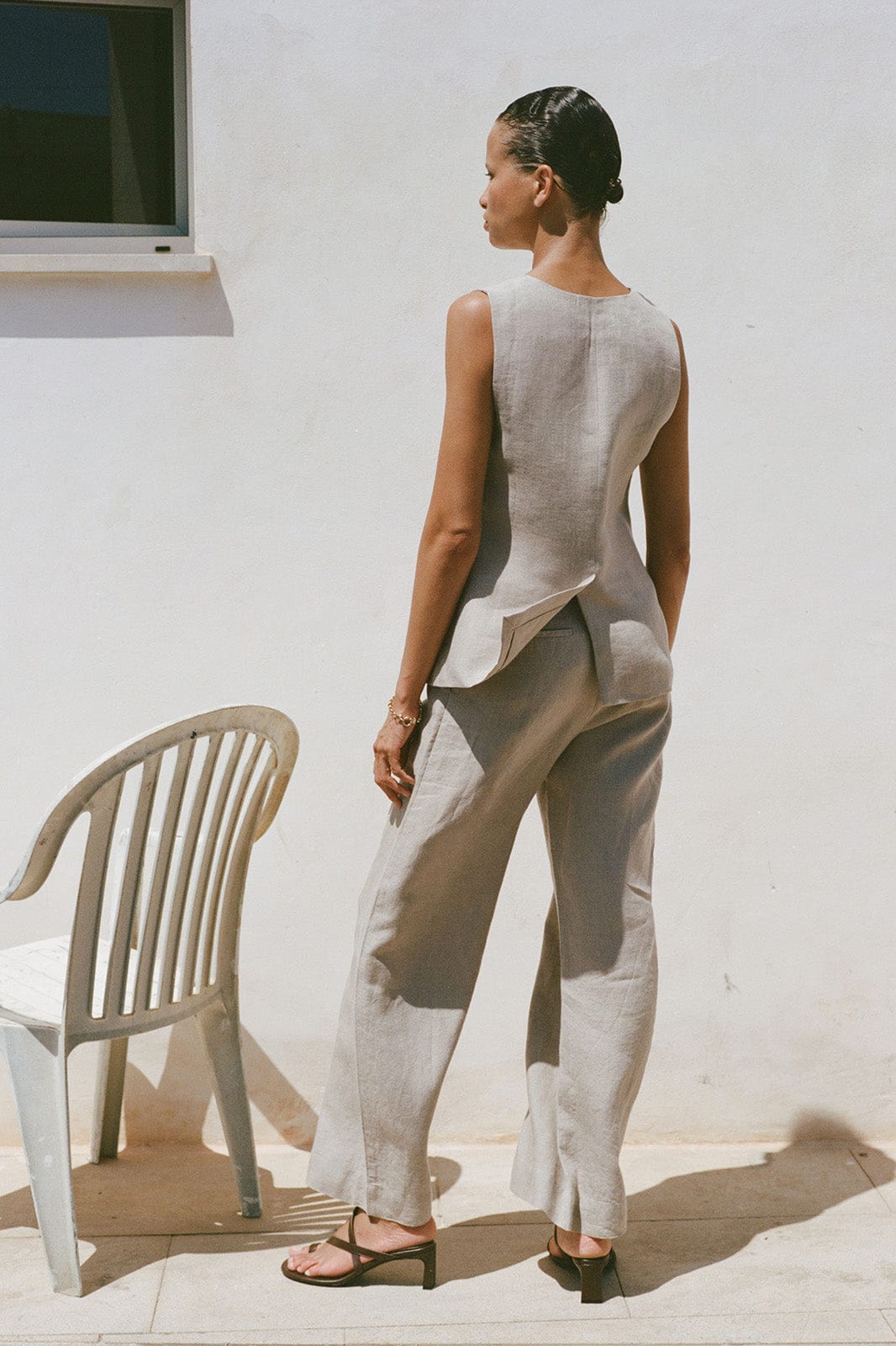 arkitaip Trousers The Willow Wide-Leg Pleated Linen Trousers in oatmeal