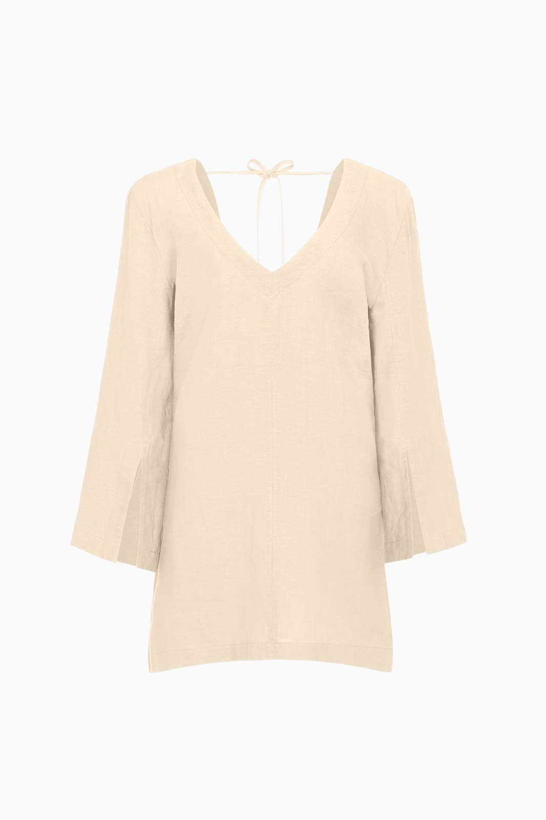 arkitaip Tunics S / vanilla The Olivia Linen Tunic in vanilla - sample