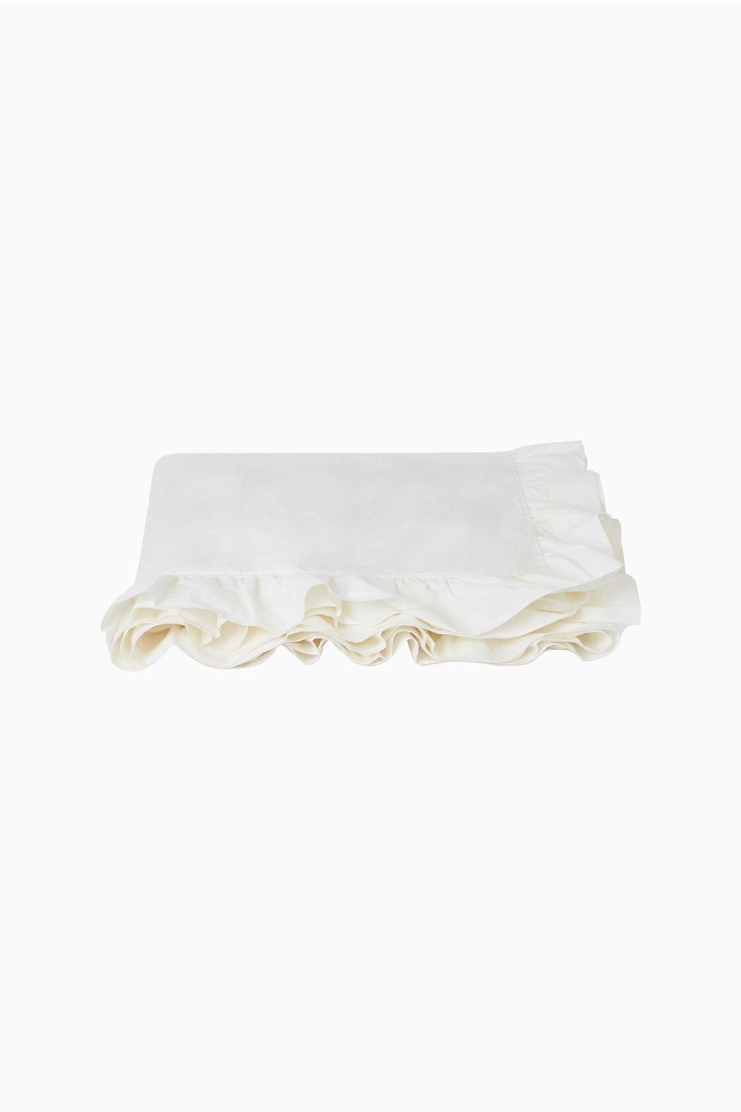 arkitaip Bedding 180 x 260cm / White The Ruffled Casita Linen Flat Sheet in White