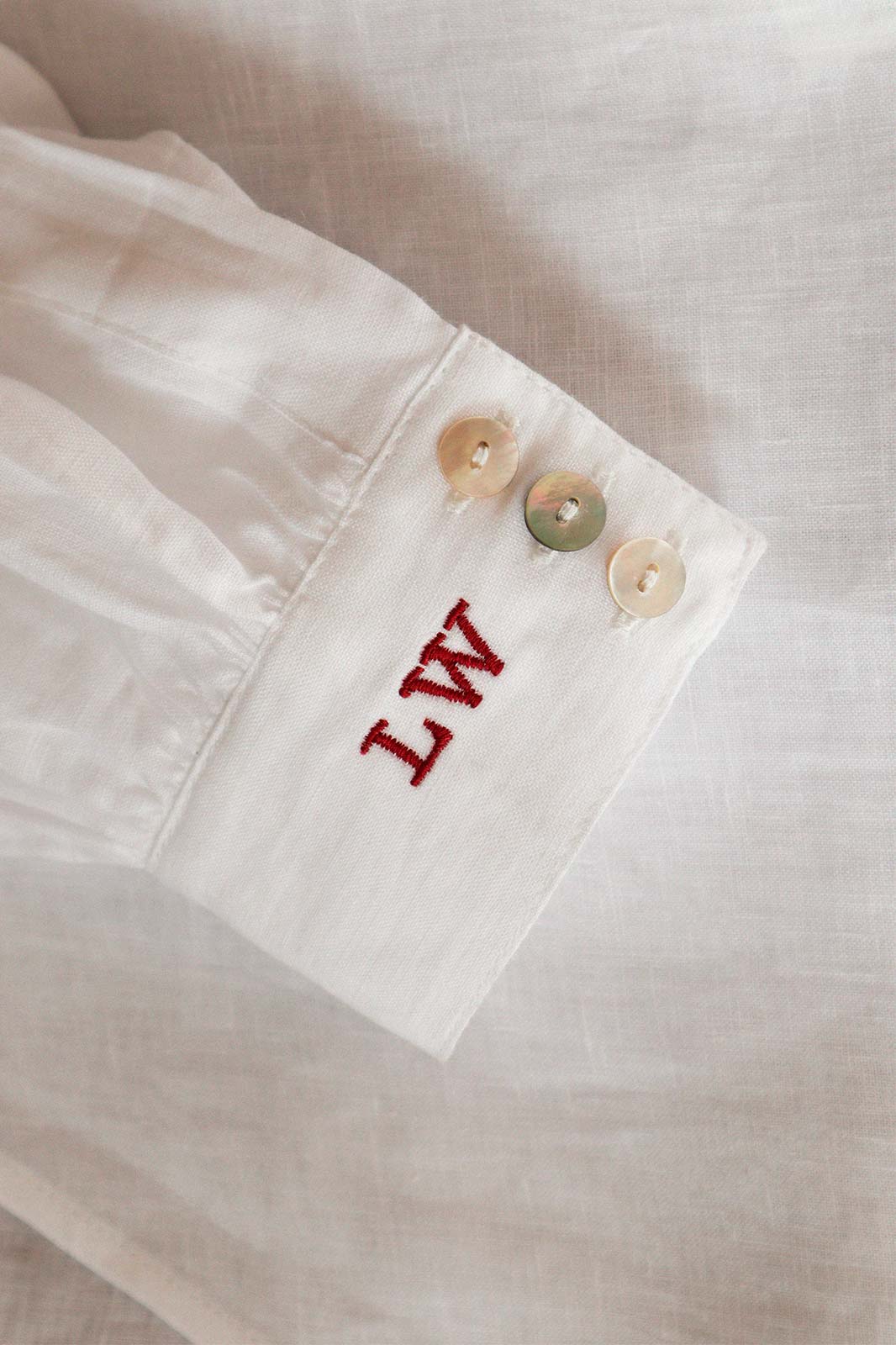 arkitaip Blouses S / With embroidery The Anna Linen Blouse in White