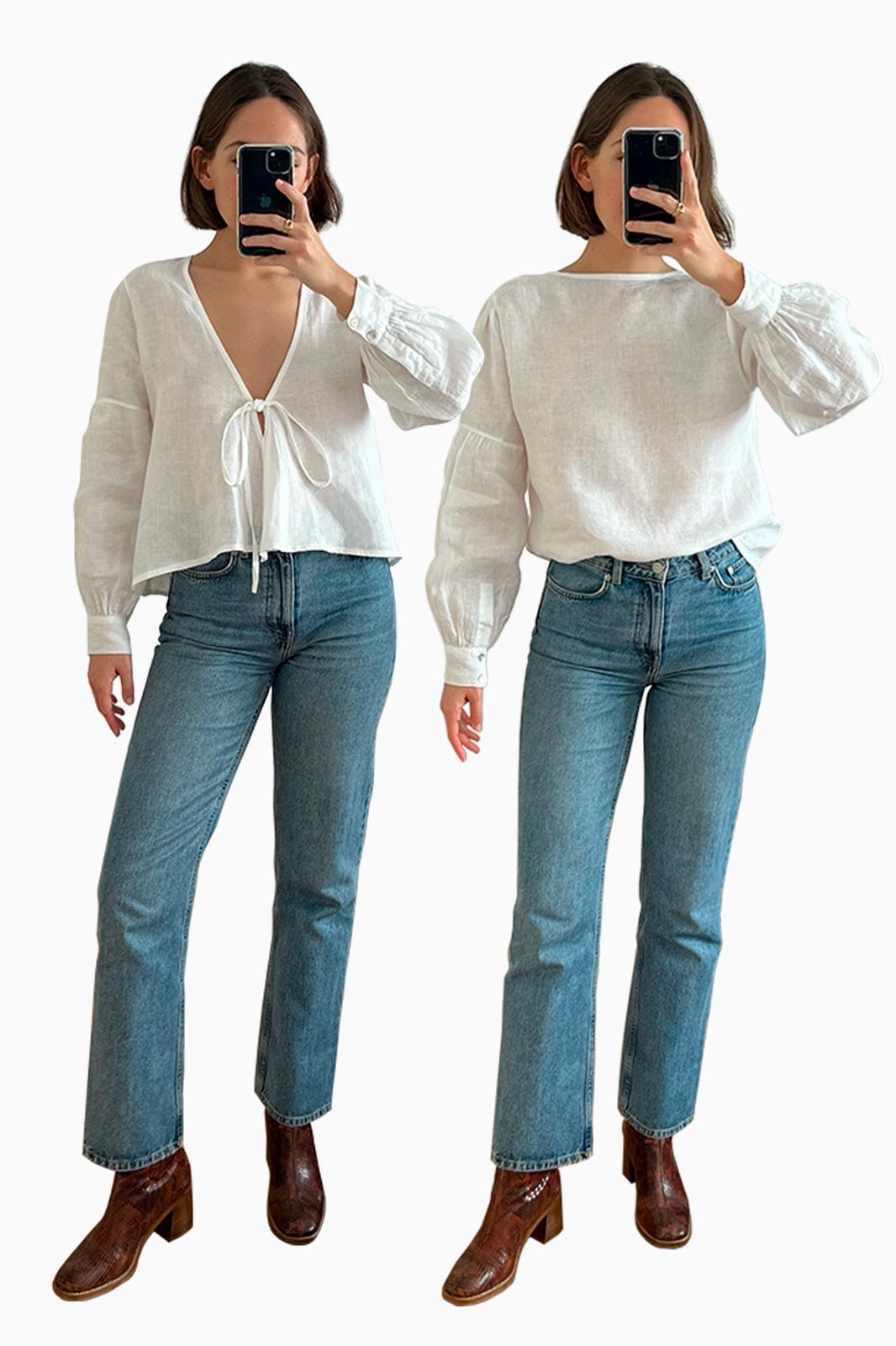 arkitaip Blouses The Anna Linen Blouse in White