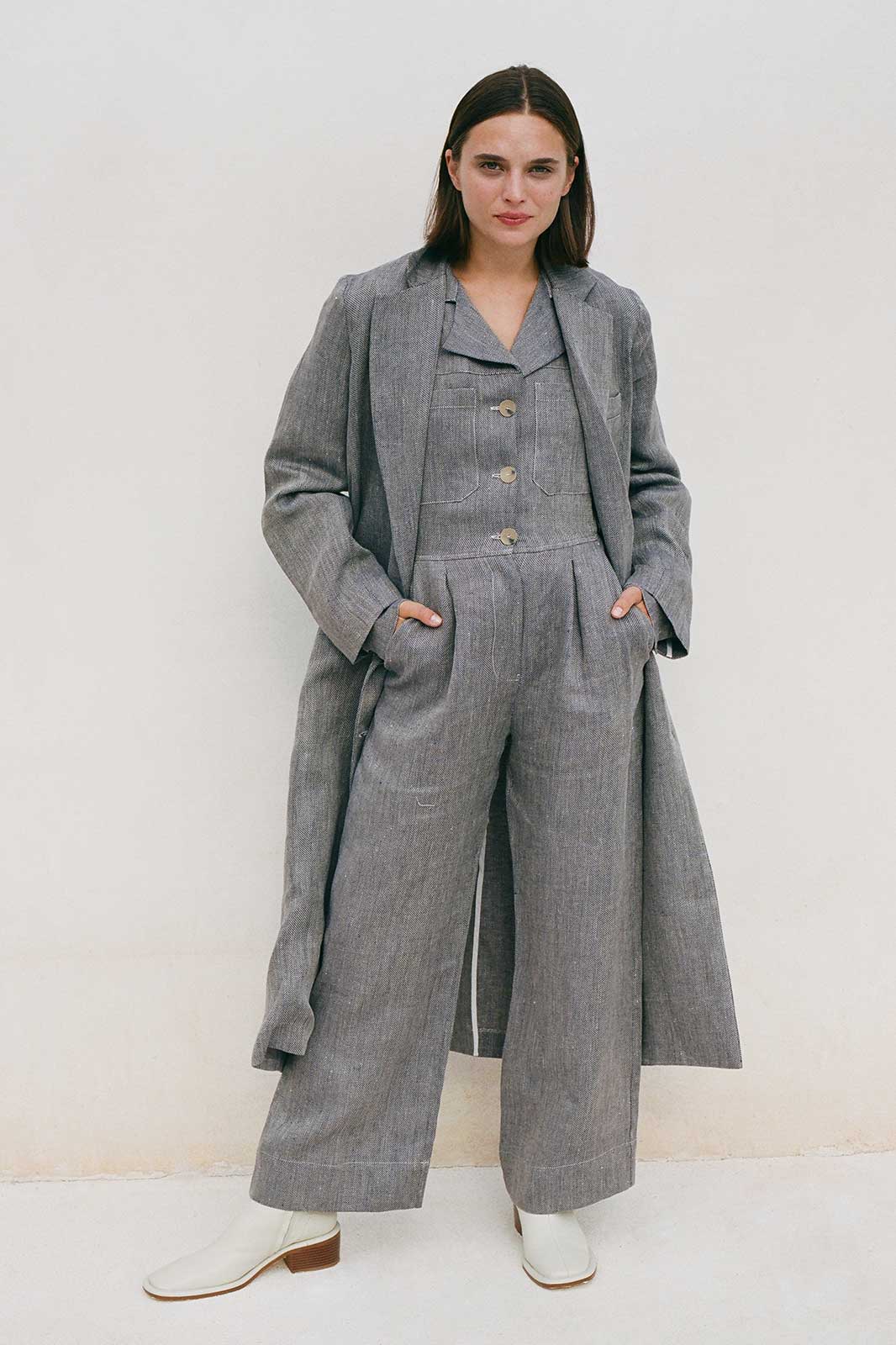 arkitaip Coats The Peppi Duster Coat in Denim Blue