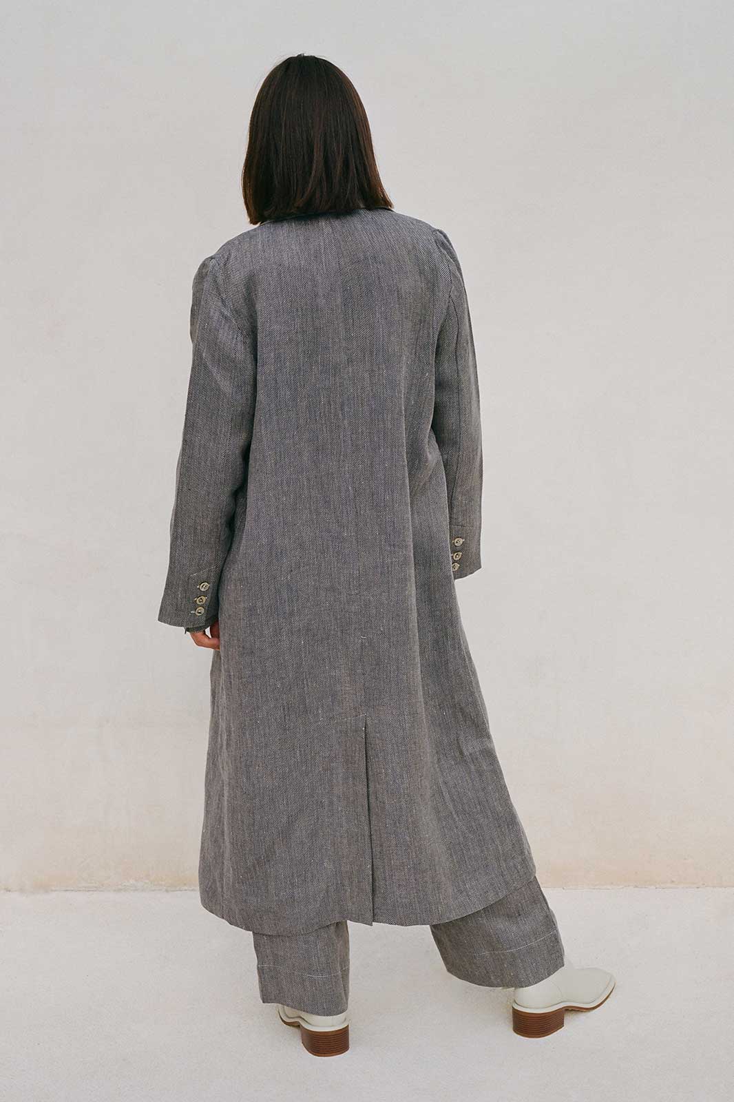 arkitaip Coats The Peppi Duster Coat in Denim Blue