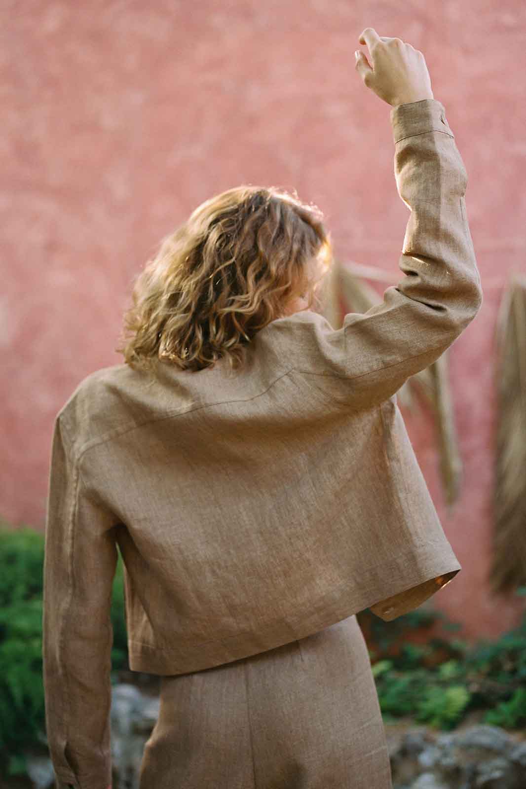 arkitaip Jackets The Elba Cropped Denim Jacket in Caramel - Archive Sale